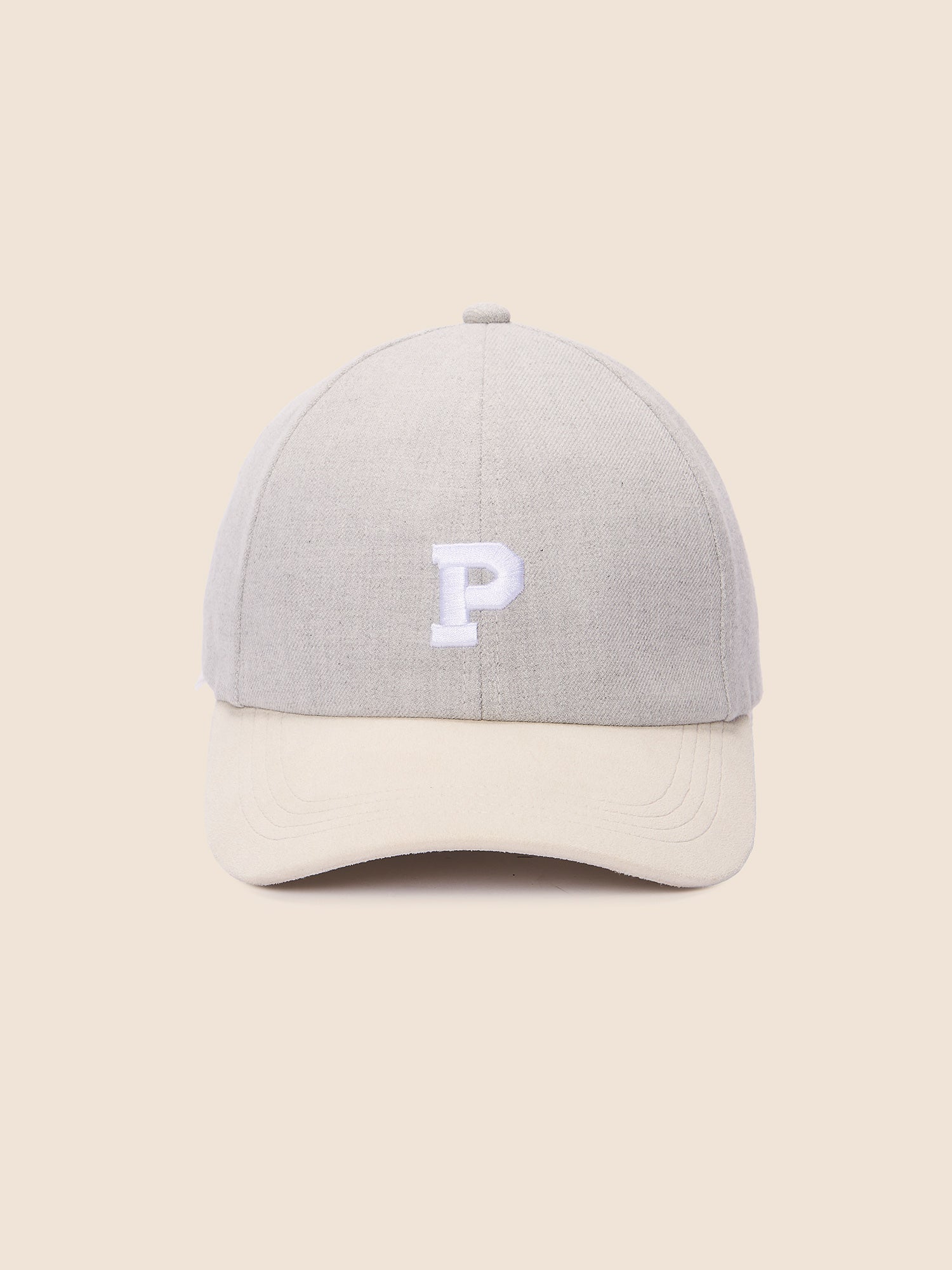 BASEBALL IN FLANELLA CON VISIERA IN SUEDE GRIGIO CHIARO