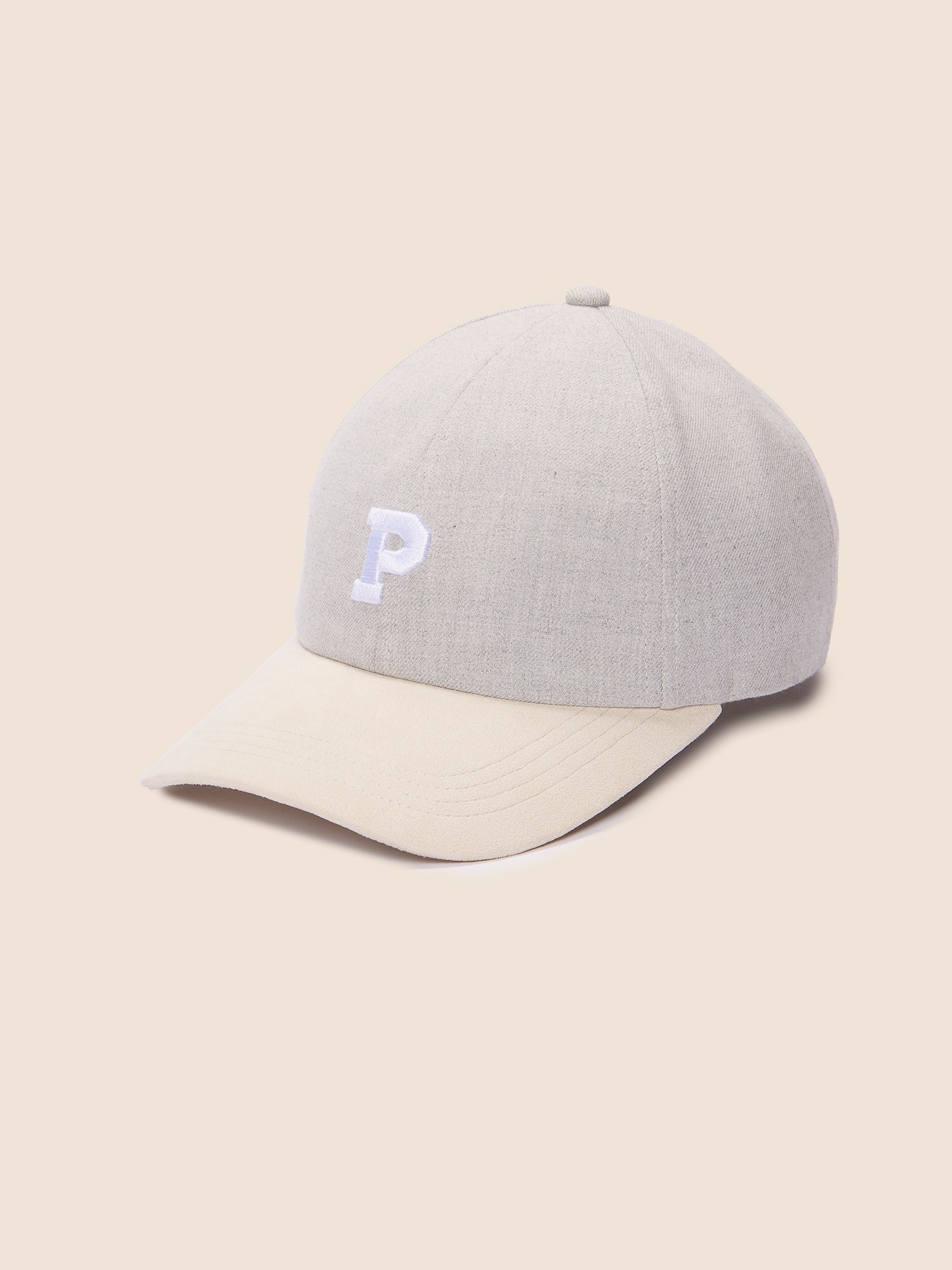 BASEBALL IN FLANELLA CON VISIERA IN SUEDE GRIGIO CHIARO