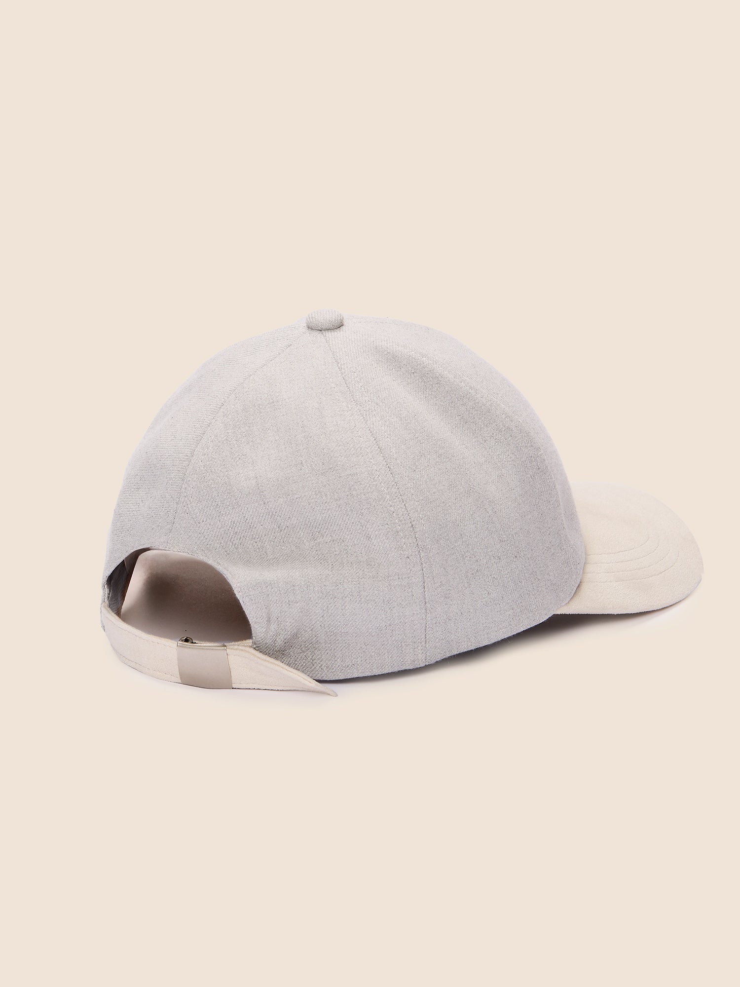 BASEBALL IN FLANELLA CON VISIERA IN SUEDE GRIGIO CHIARO