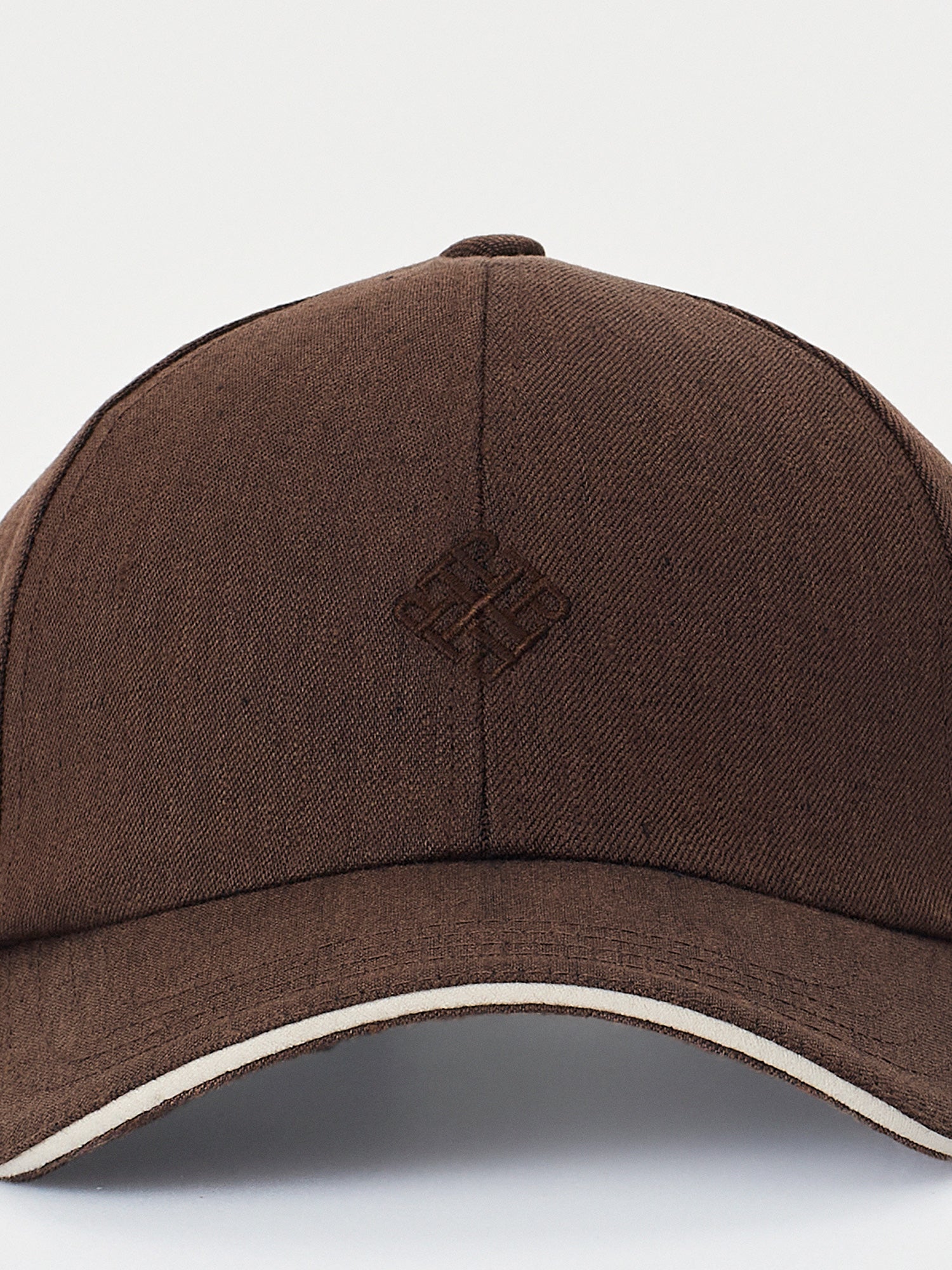 Dark brown linen baseball