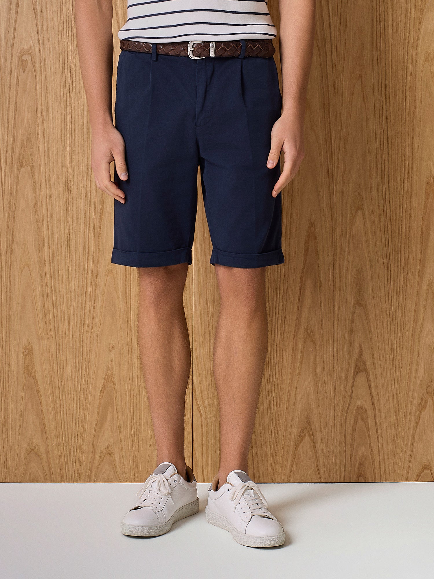 Bermuda misto lino navy