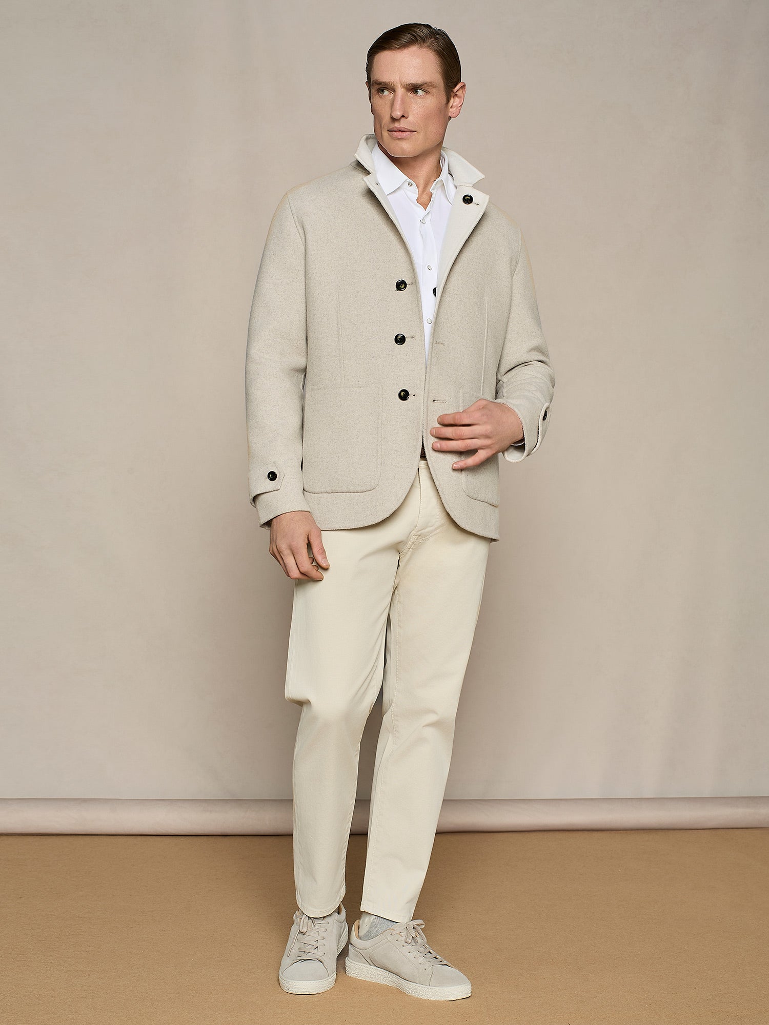 CAMICIA TEXANA IN VELLUTO A COSTINE BIANCA