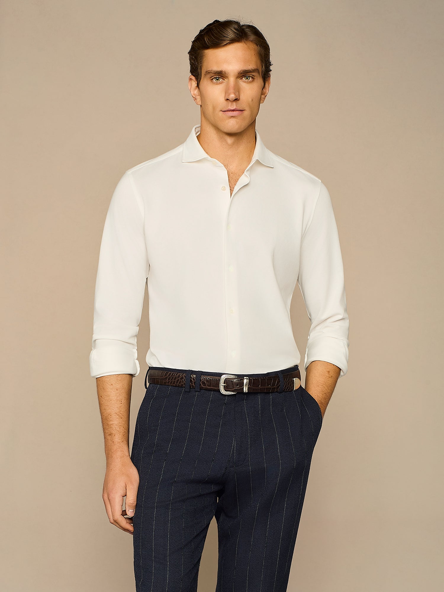 CAMICIA PIQUET TECNICO BIANCA