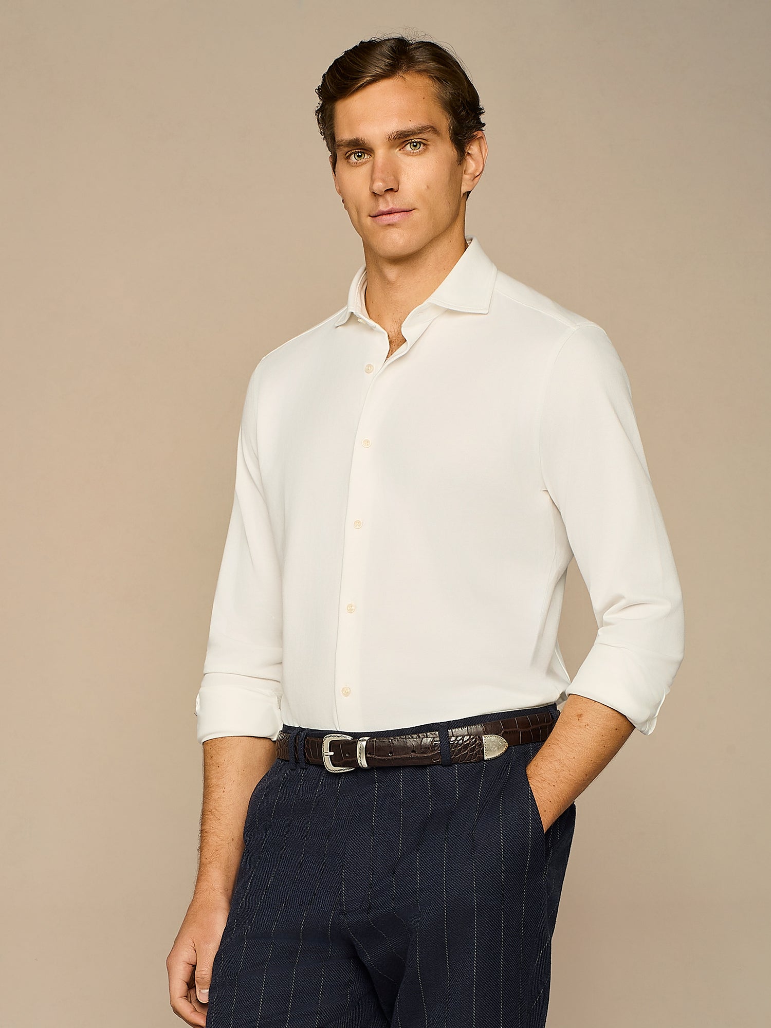 CAMICIA PIQUET TECNICO BIANCA