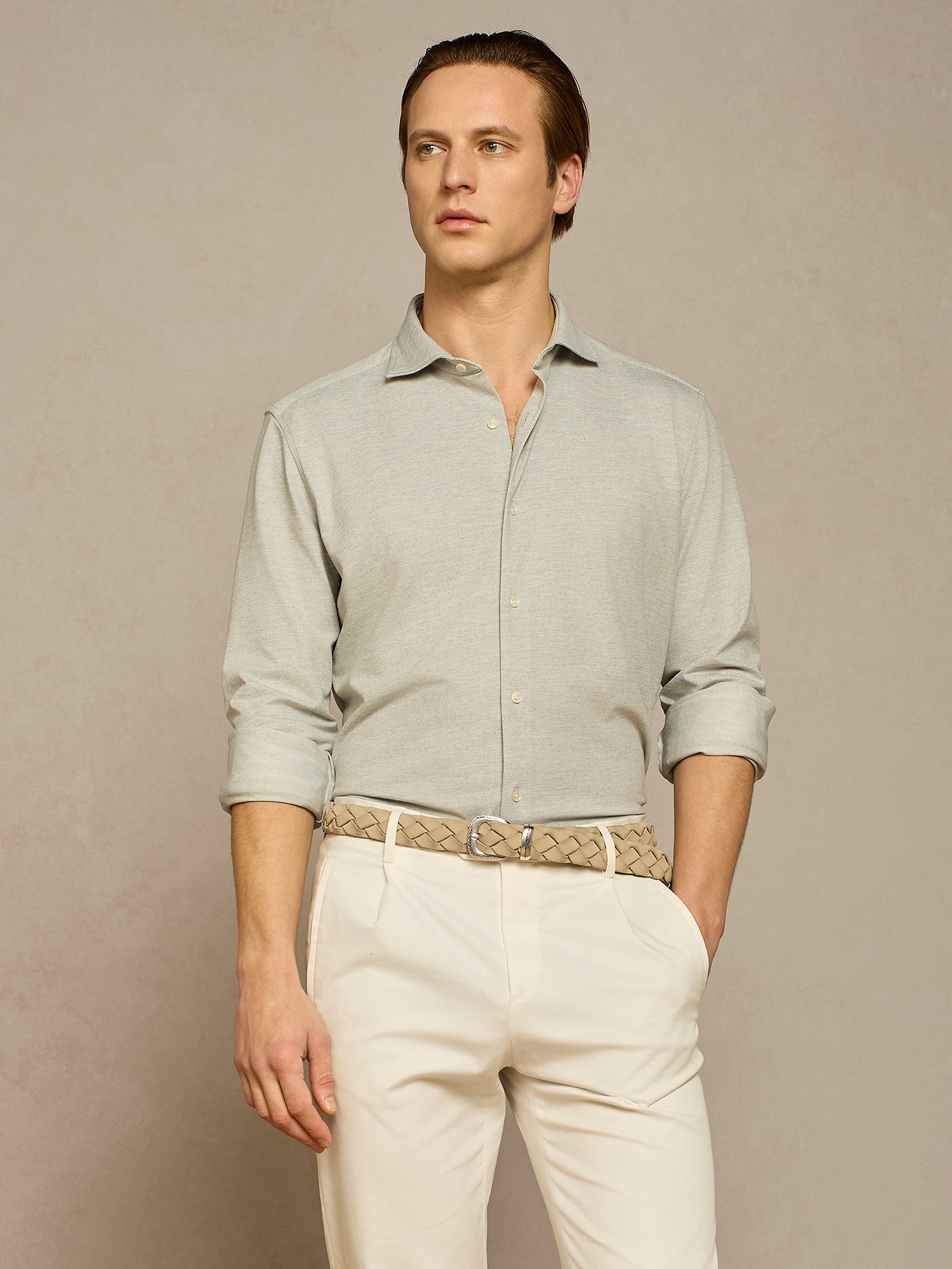 GREY TECHNICAL PIQUET SHIRT