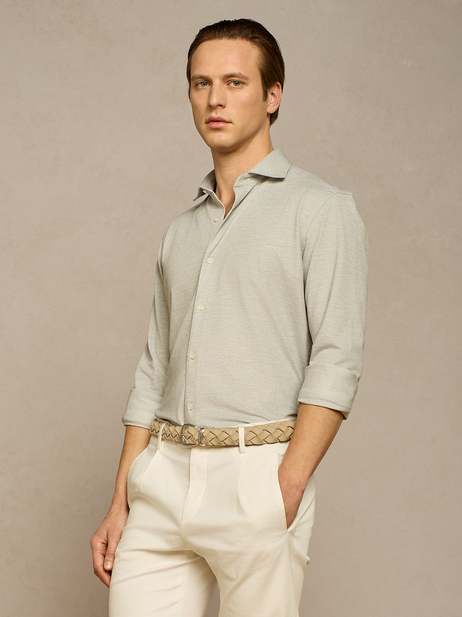 GREY TECHNICAL PIQUET SHIRT