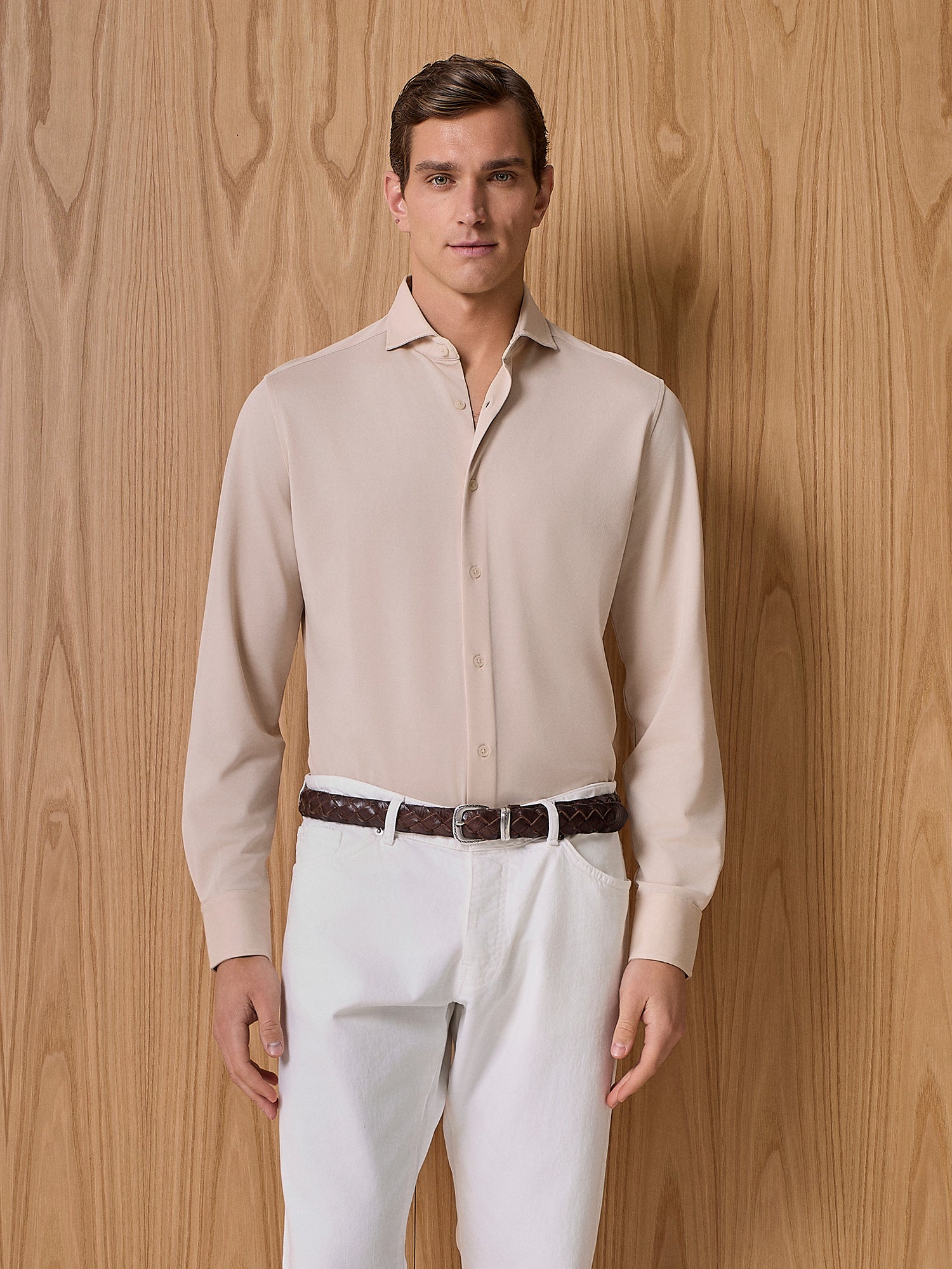 Apricot piquet jersey shirt