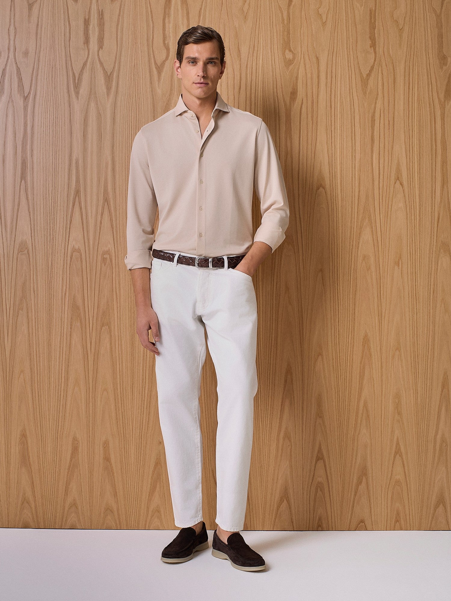 Apricot piquet jersey shirt