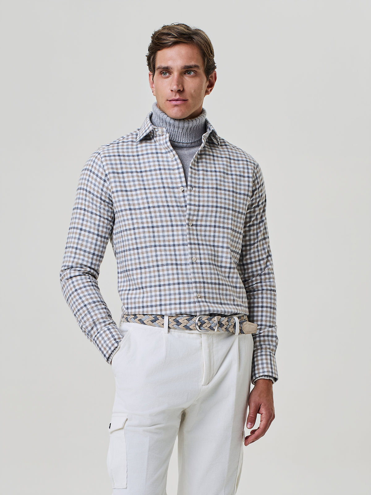 Camel check shirt