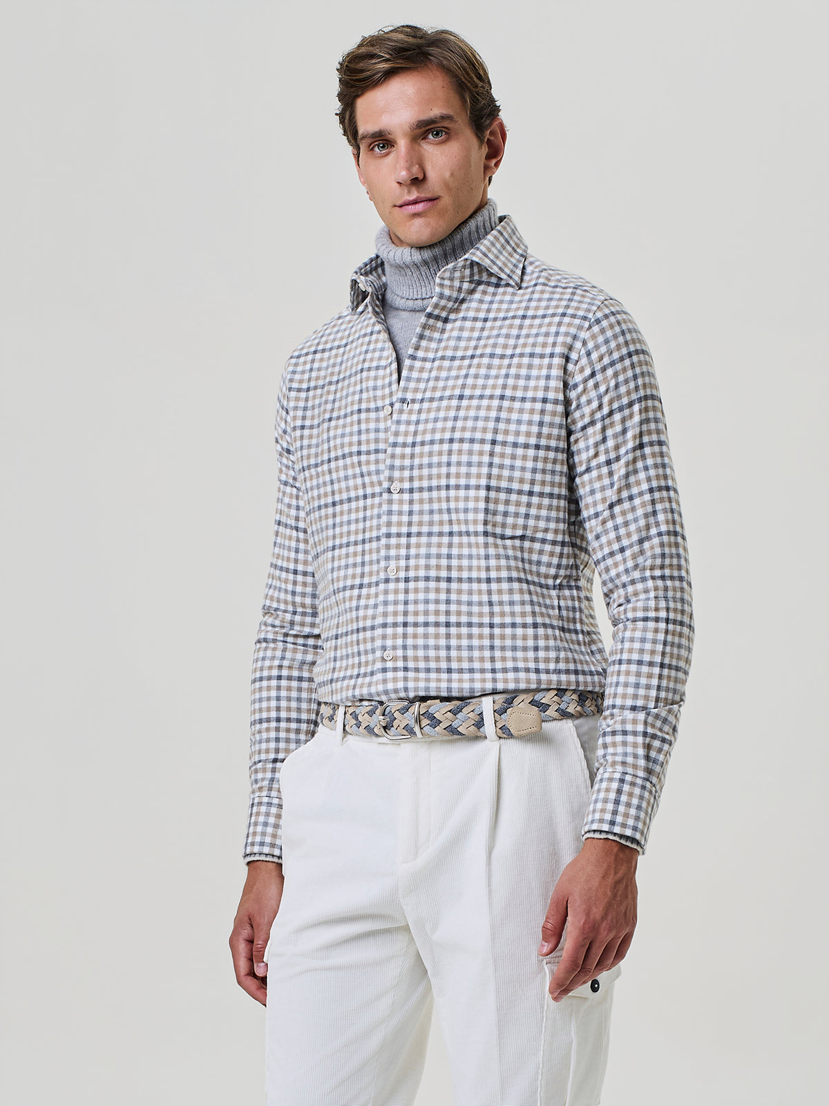 Camel check shirt