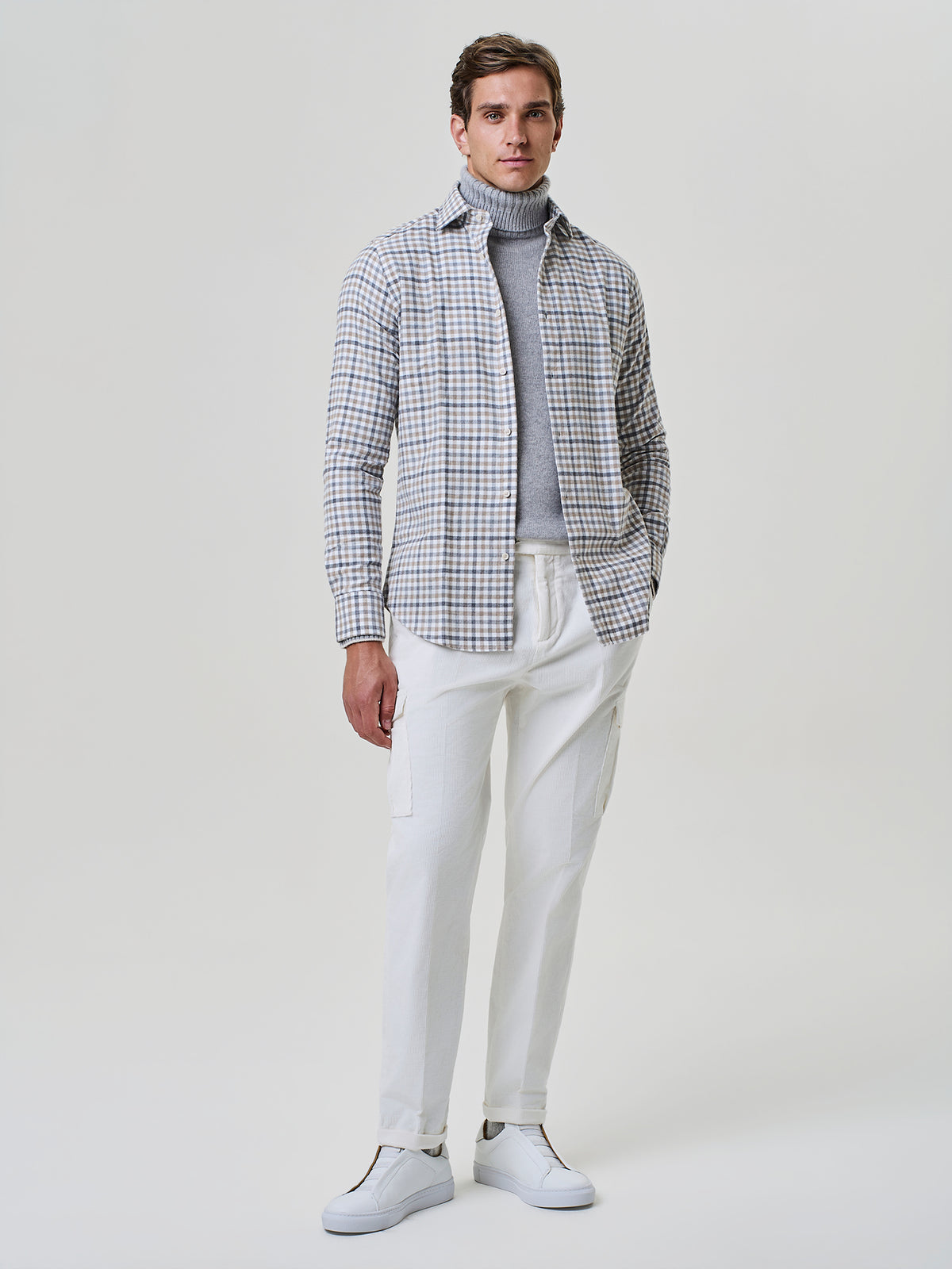 Camel check shirt