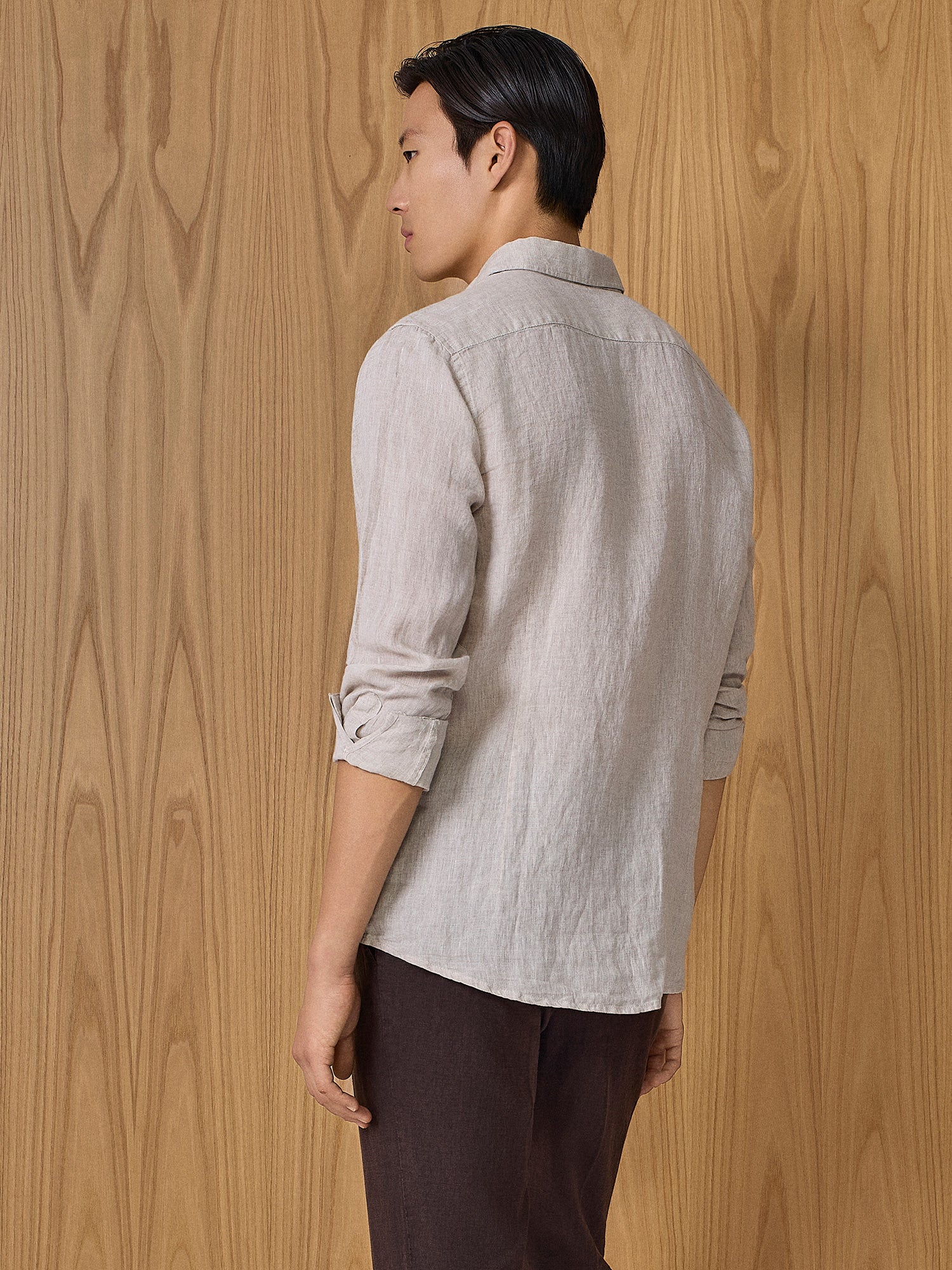 Camicia in lino beige