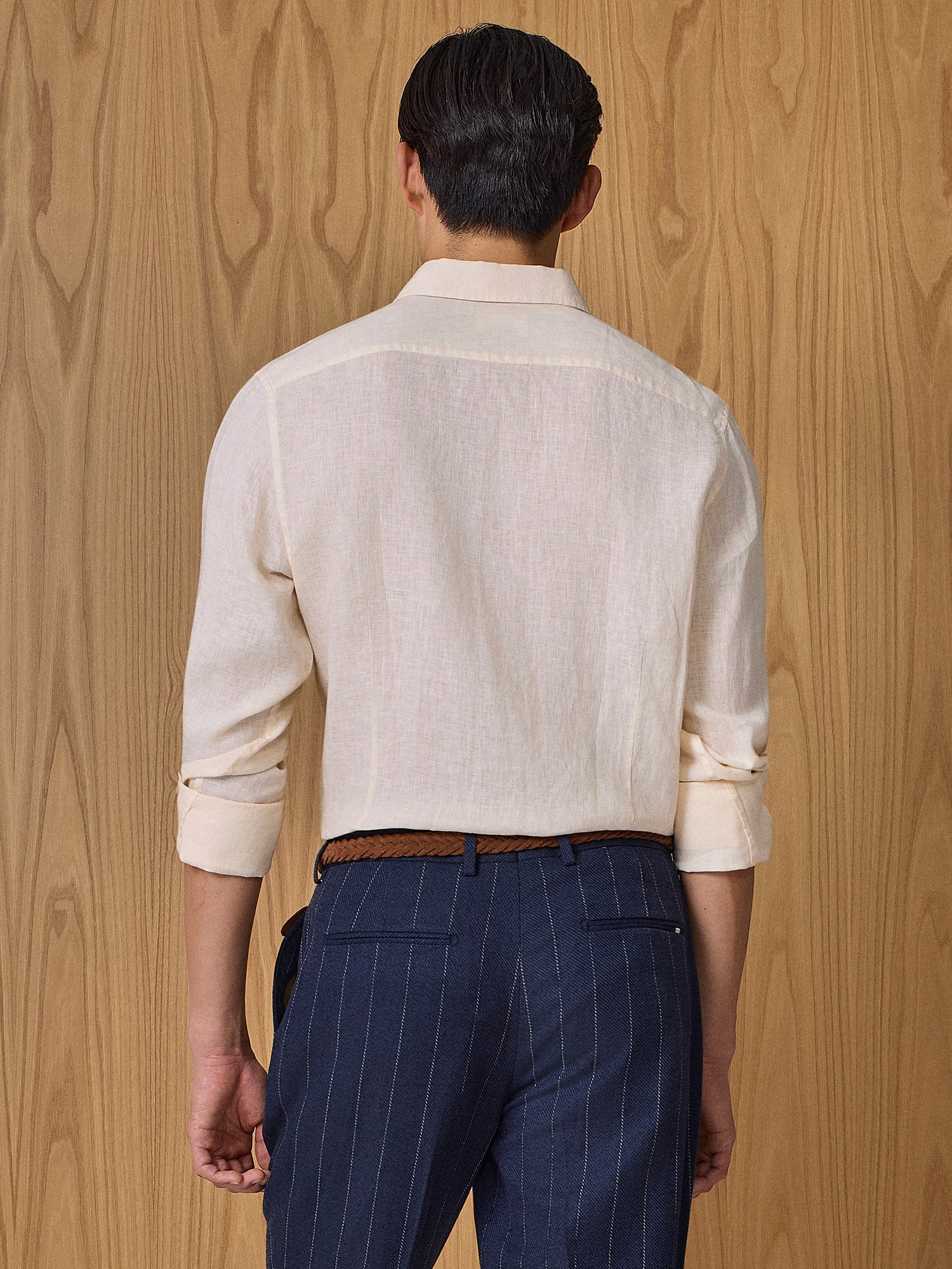 Camicia in lino apricot