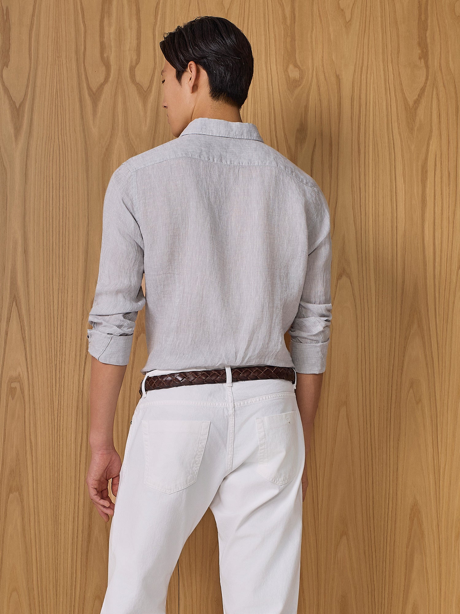 Camicia in lino grigio chiaro