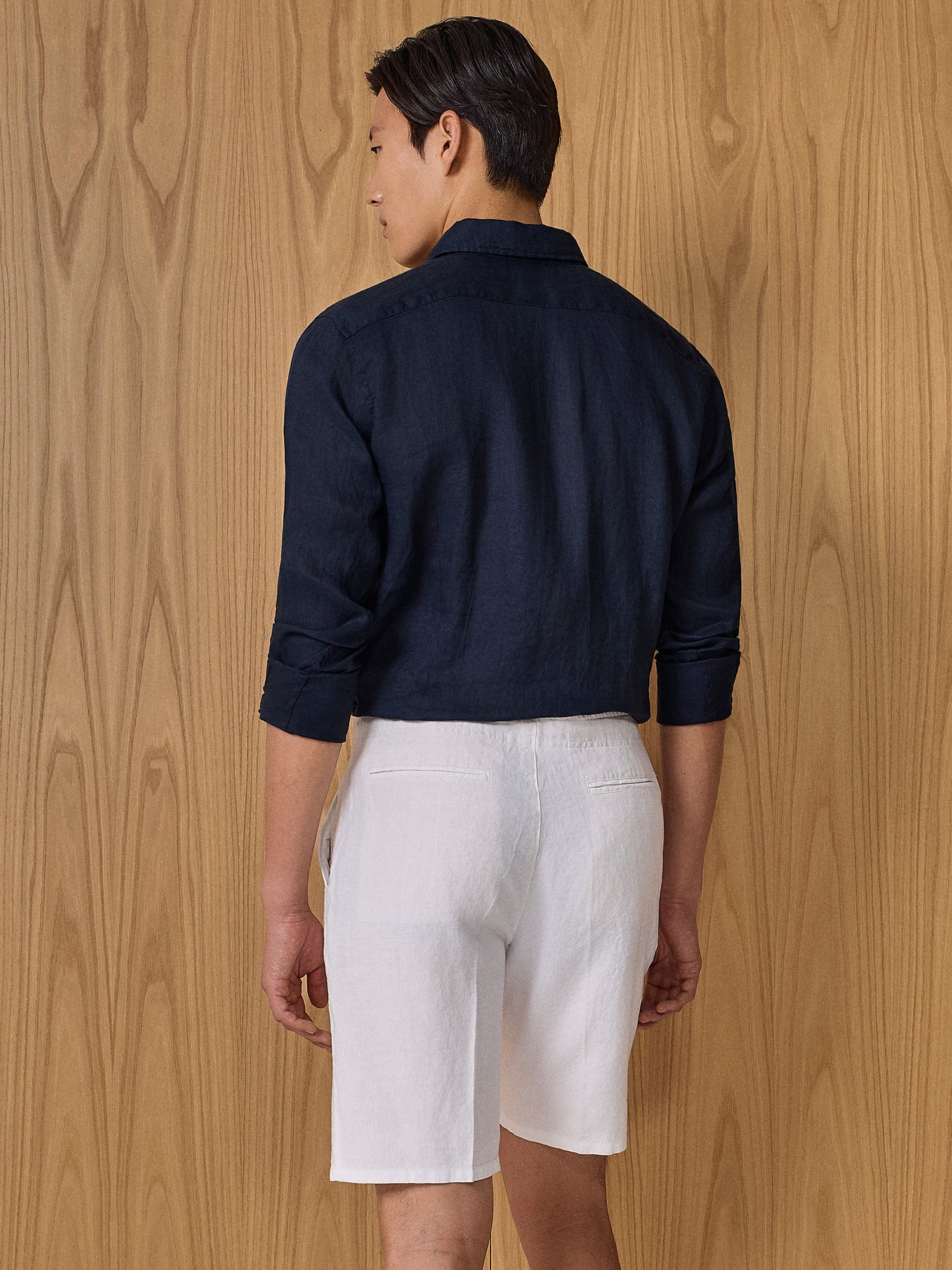 Camicia in lino blu