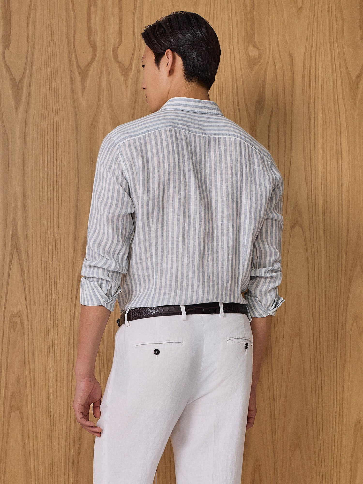 Camicia in lino a righe cloud
