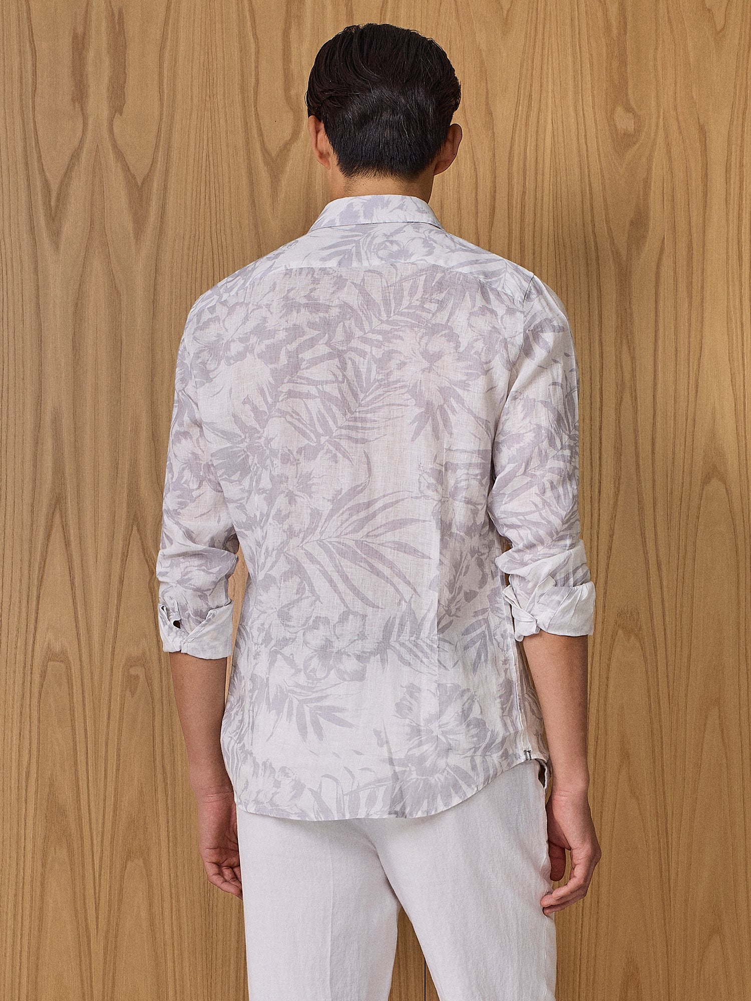 Camicia in lino stampa cloud