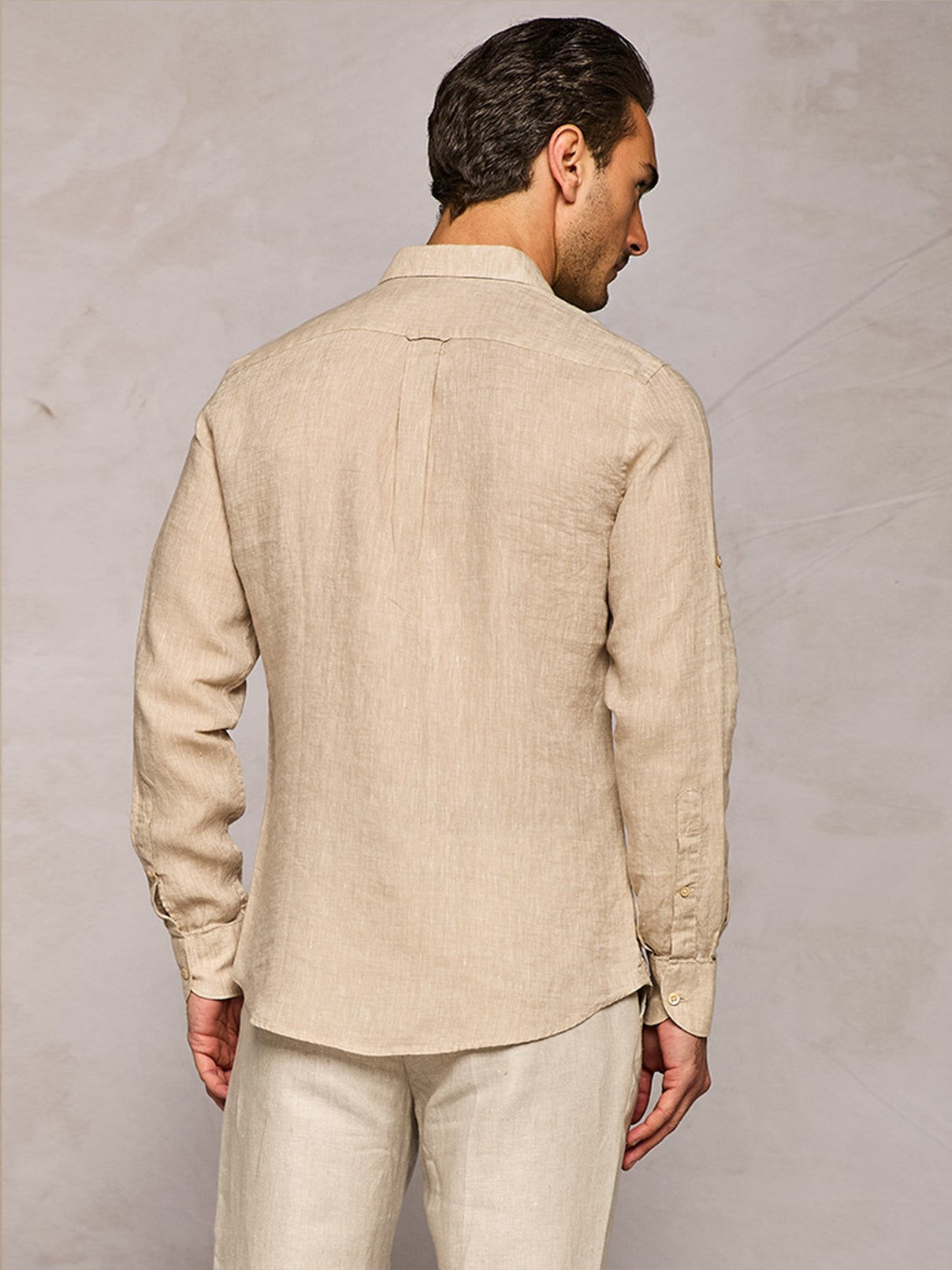 CAMICIA IN LINO SAFARI BEIGE