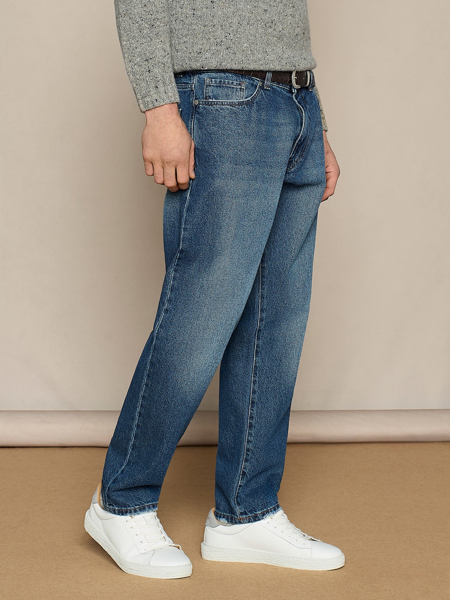 PANTALONE CINQUE TASCHE IN DENIM BLU