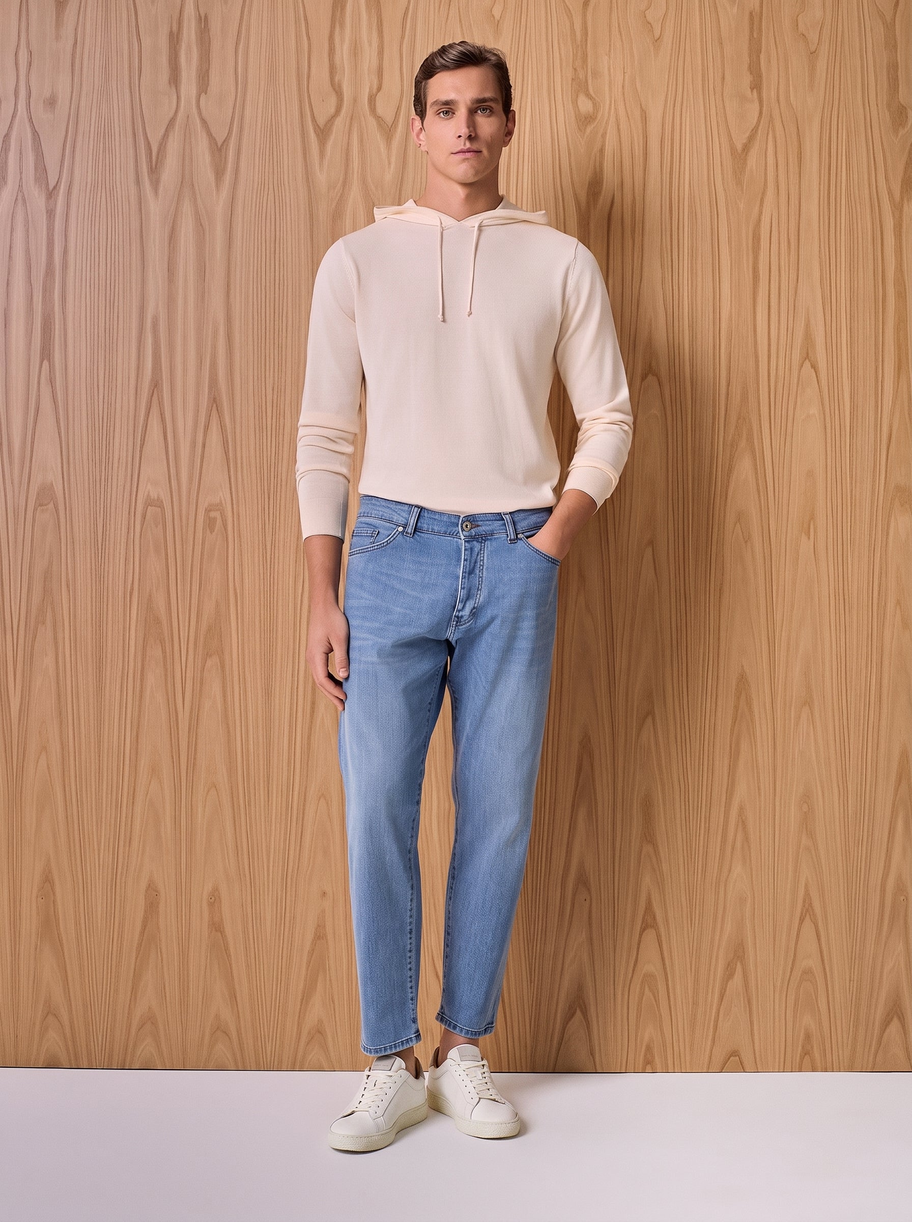 Pantalone denim cinque tasche blu
