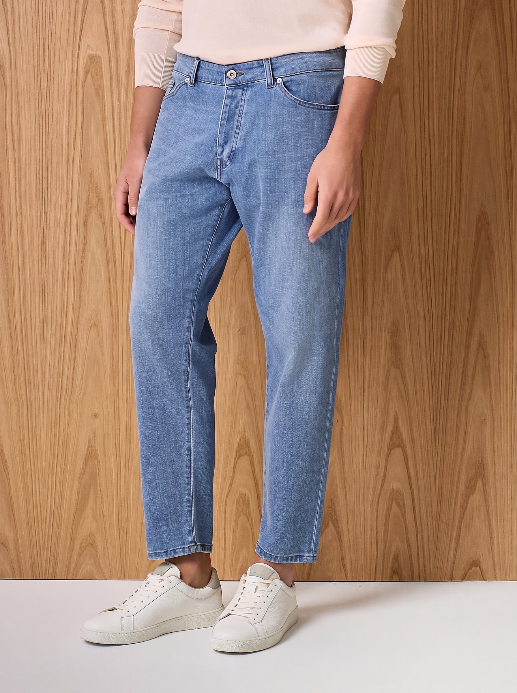 Pantalone denim cinque tasche blu