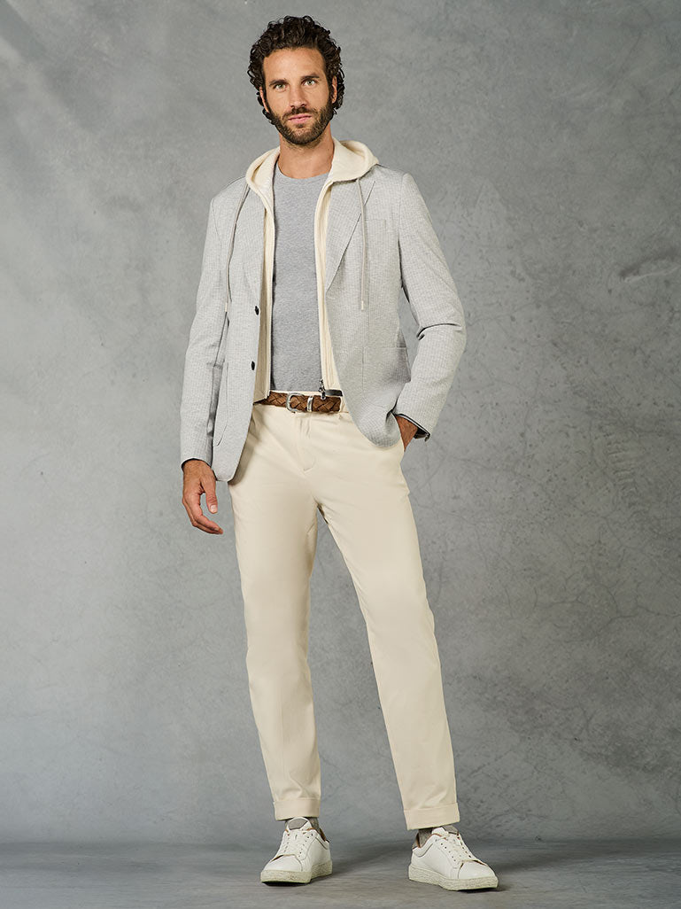 GIACCA IN JERSEY GESSATA GRIGIA CHIARA