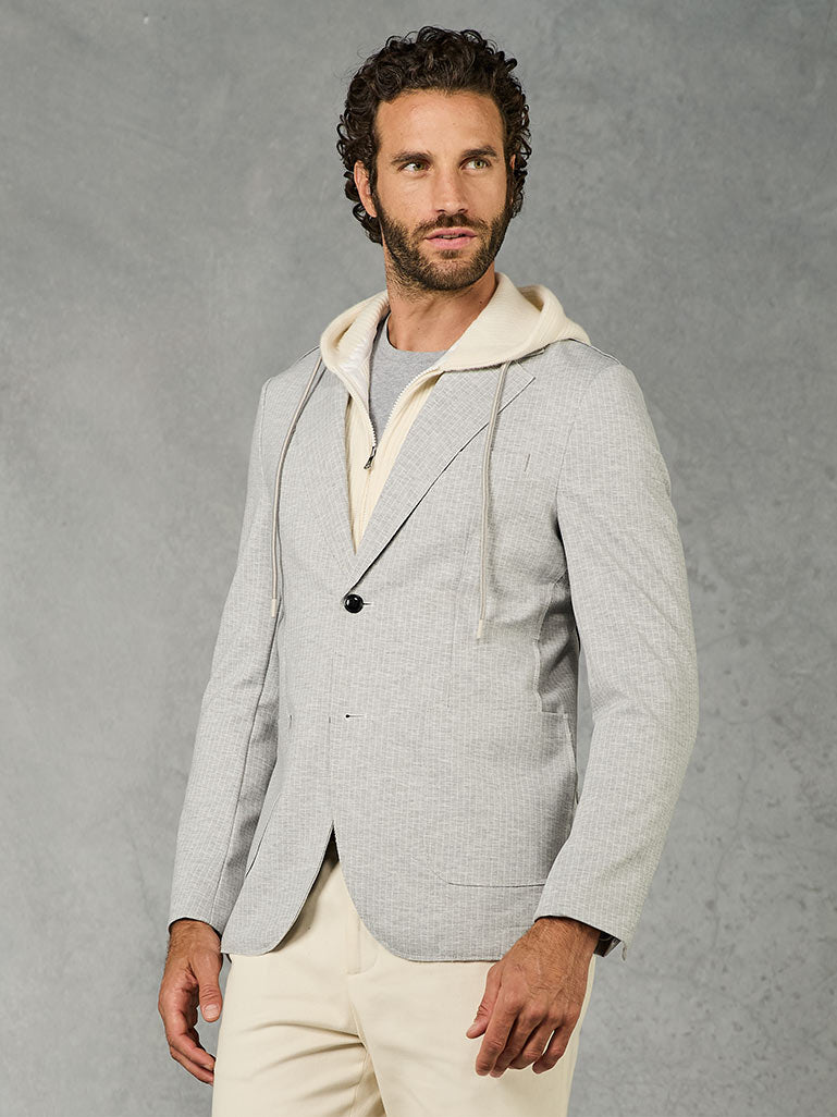 GIACCA IN JERSEY GESSATA GRIGIA CHIARA