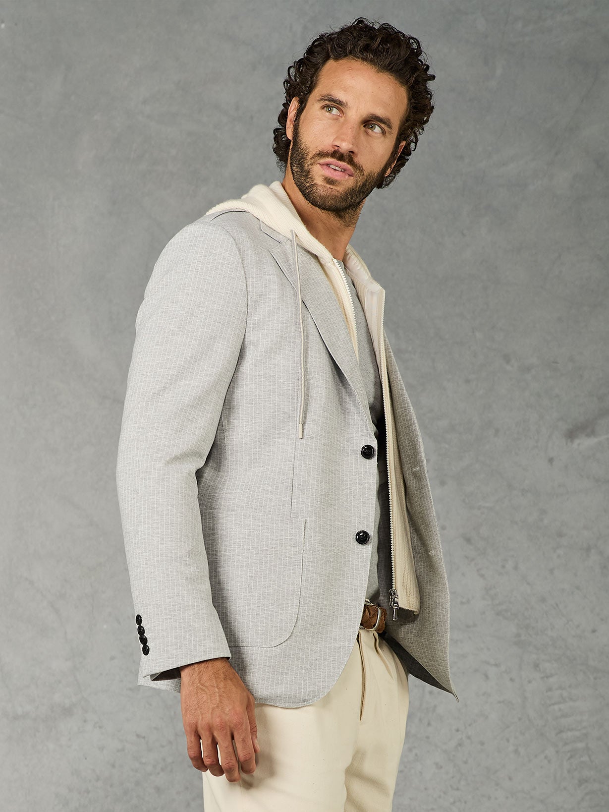 GIACCA IN JERSEY GESSATA GRIGIA CHIARA