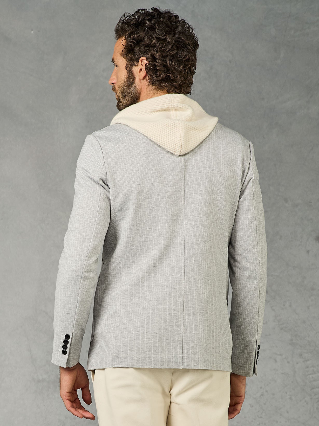 GIACCA IN JERSEY GESSATA GRIGIA CHIARA