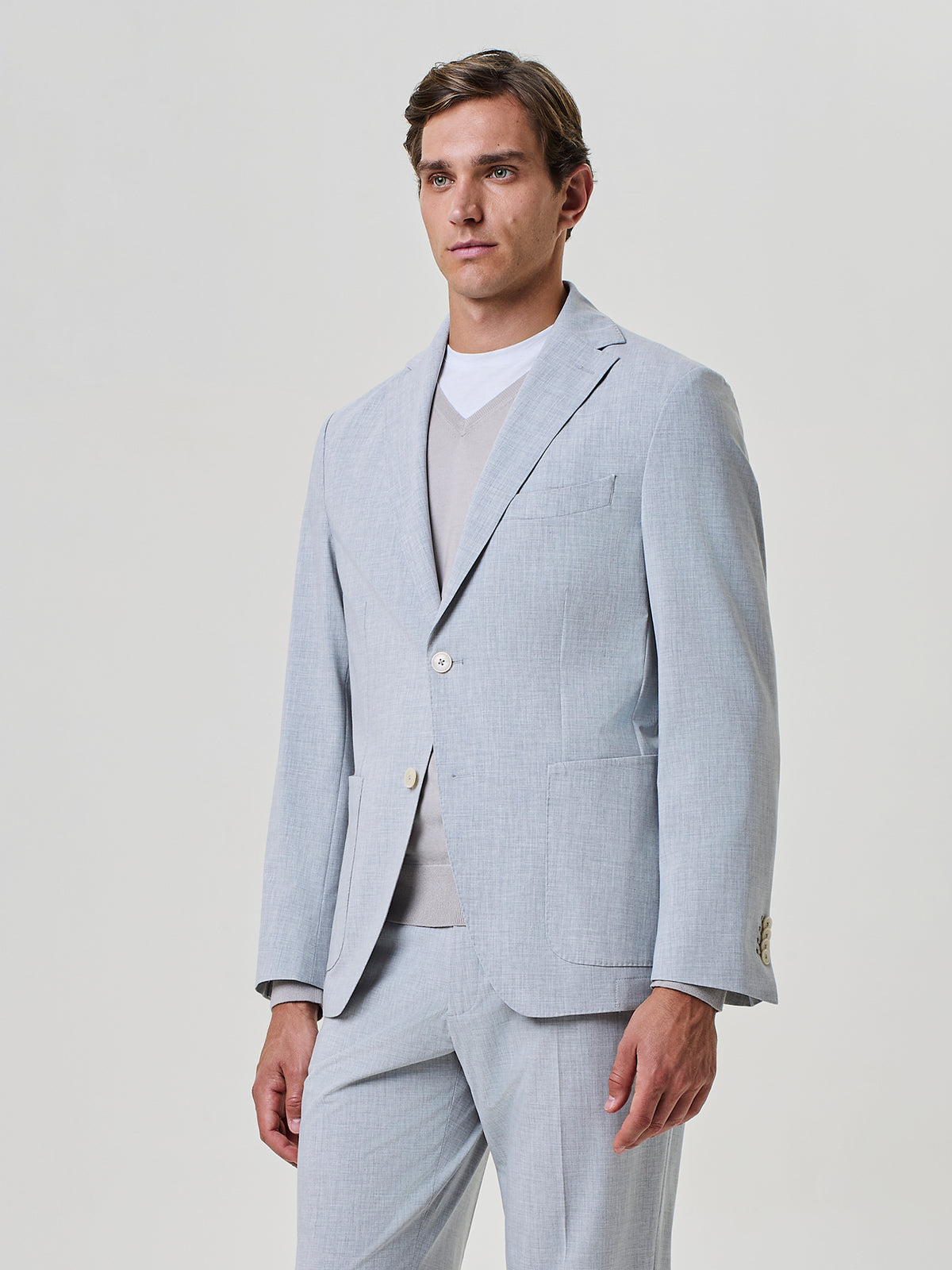 Giacca monopetto grigio chiaro
