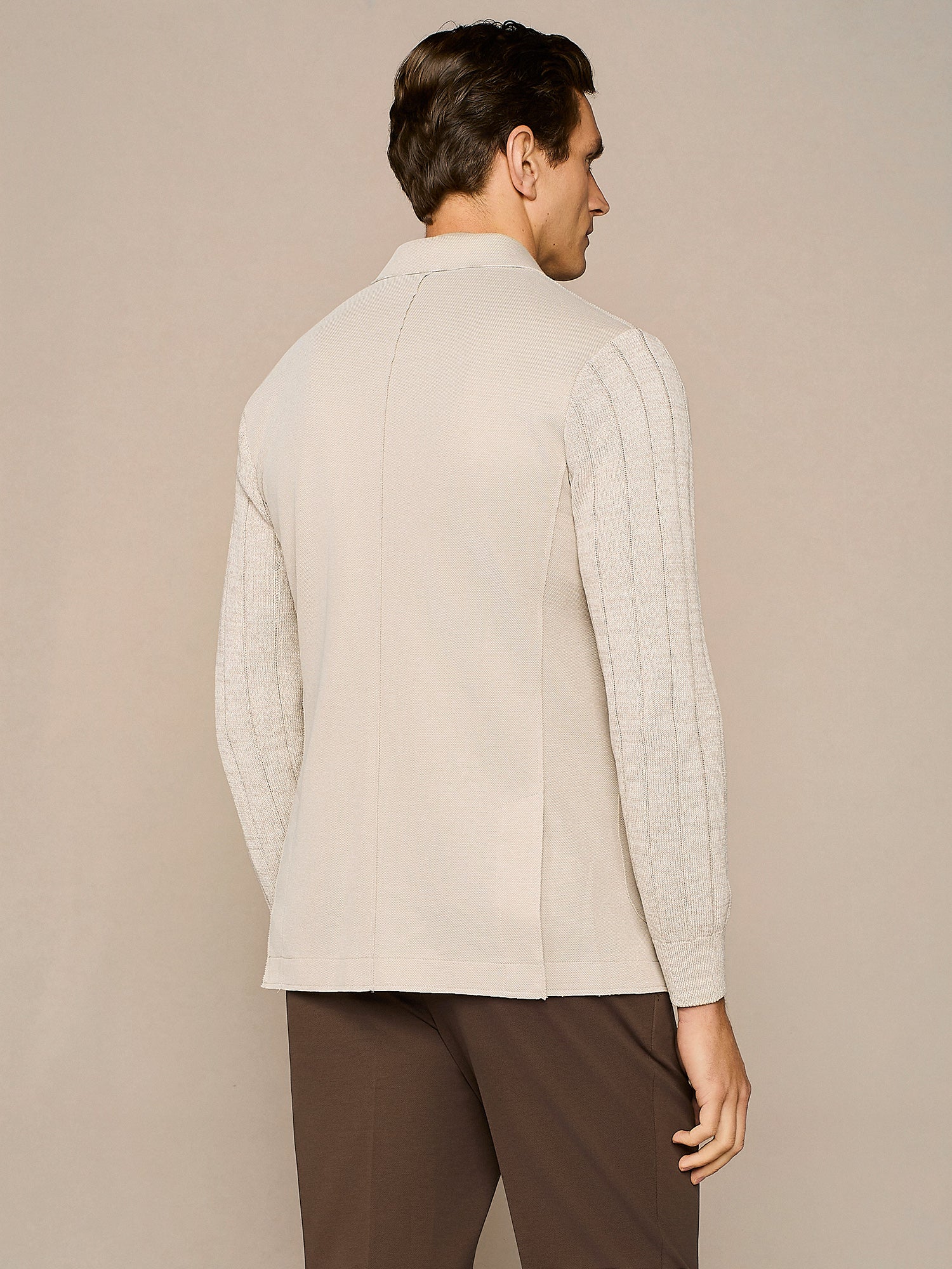 GIACCA BI-MATERIALE BEIGE