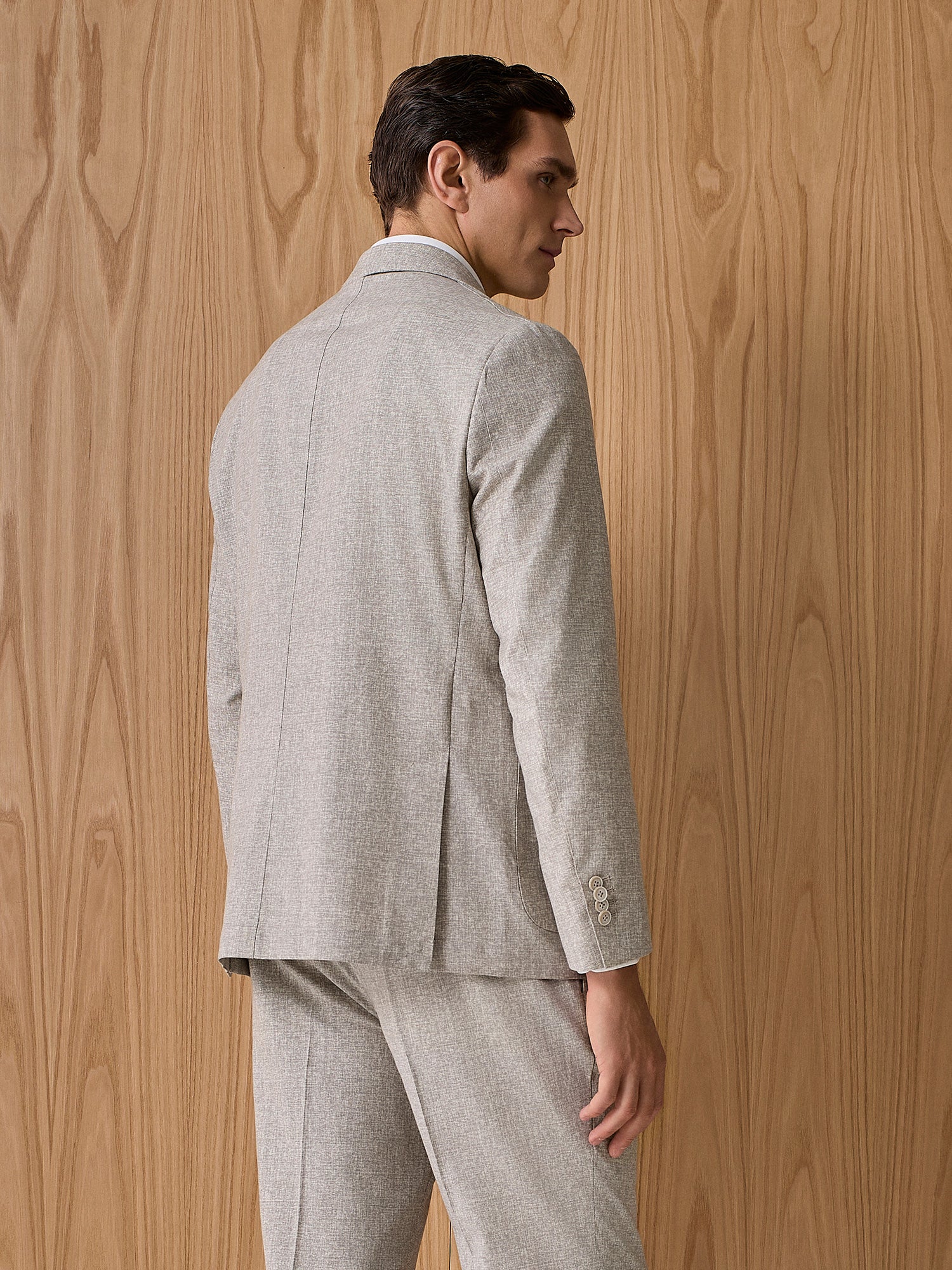 Giacca misto lana beige