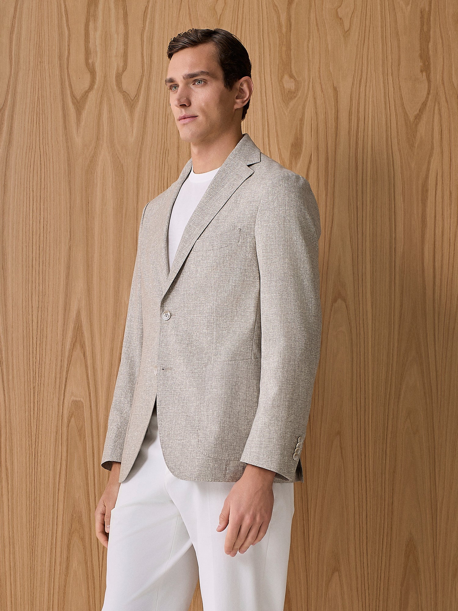 Giacca misto lana beige