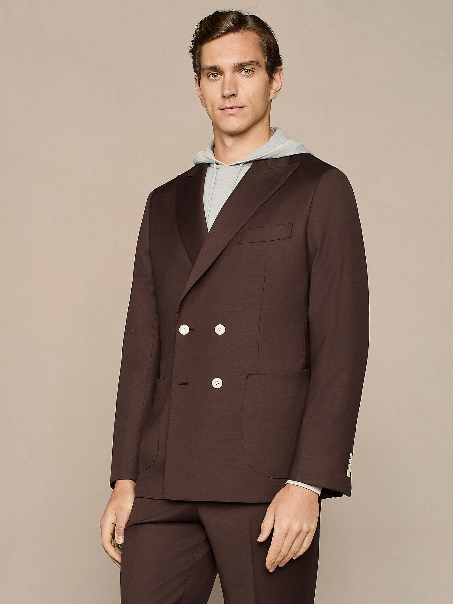 GIACCA DOPPIOPETTO IN MISTO LANA MORO