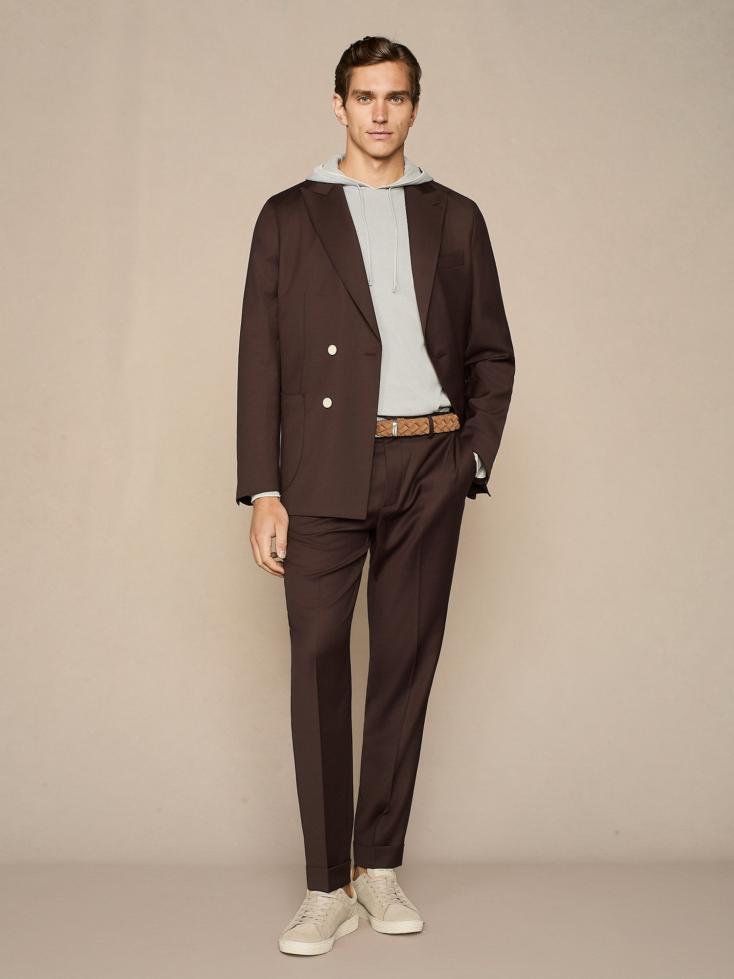 GIACCA DOPPIOPETTO IN MISTO LANA MORO