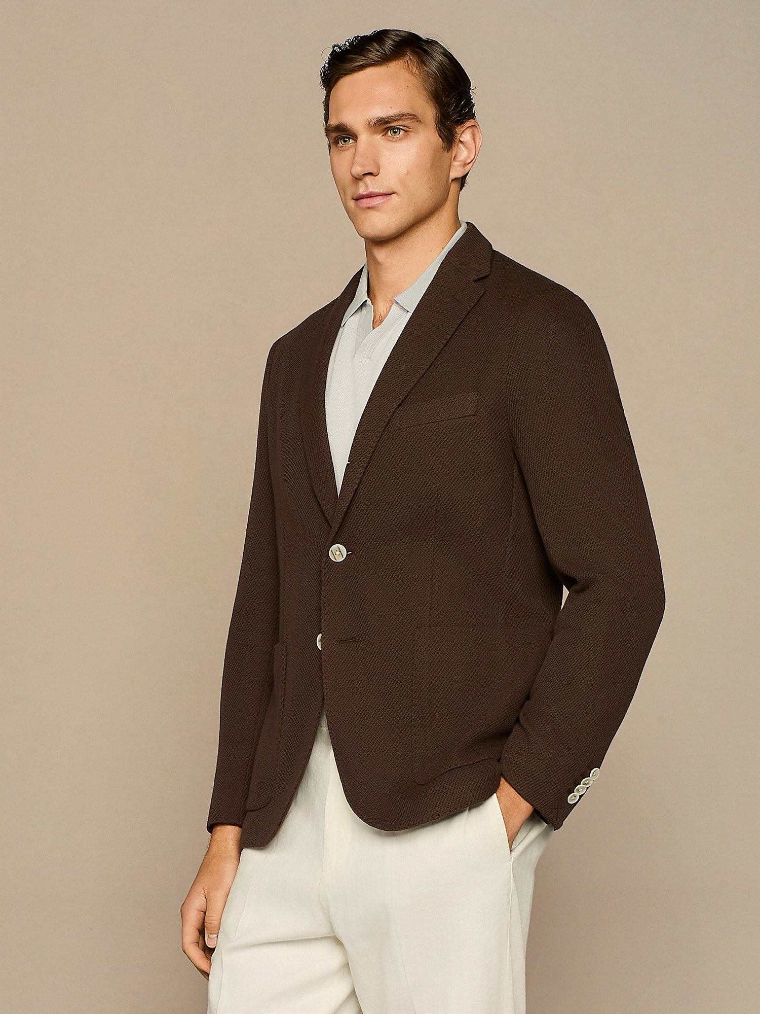 GIACCA IN JERSEY ARMATURATO MORO