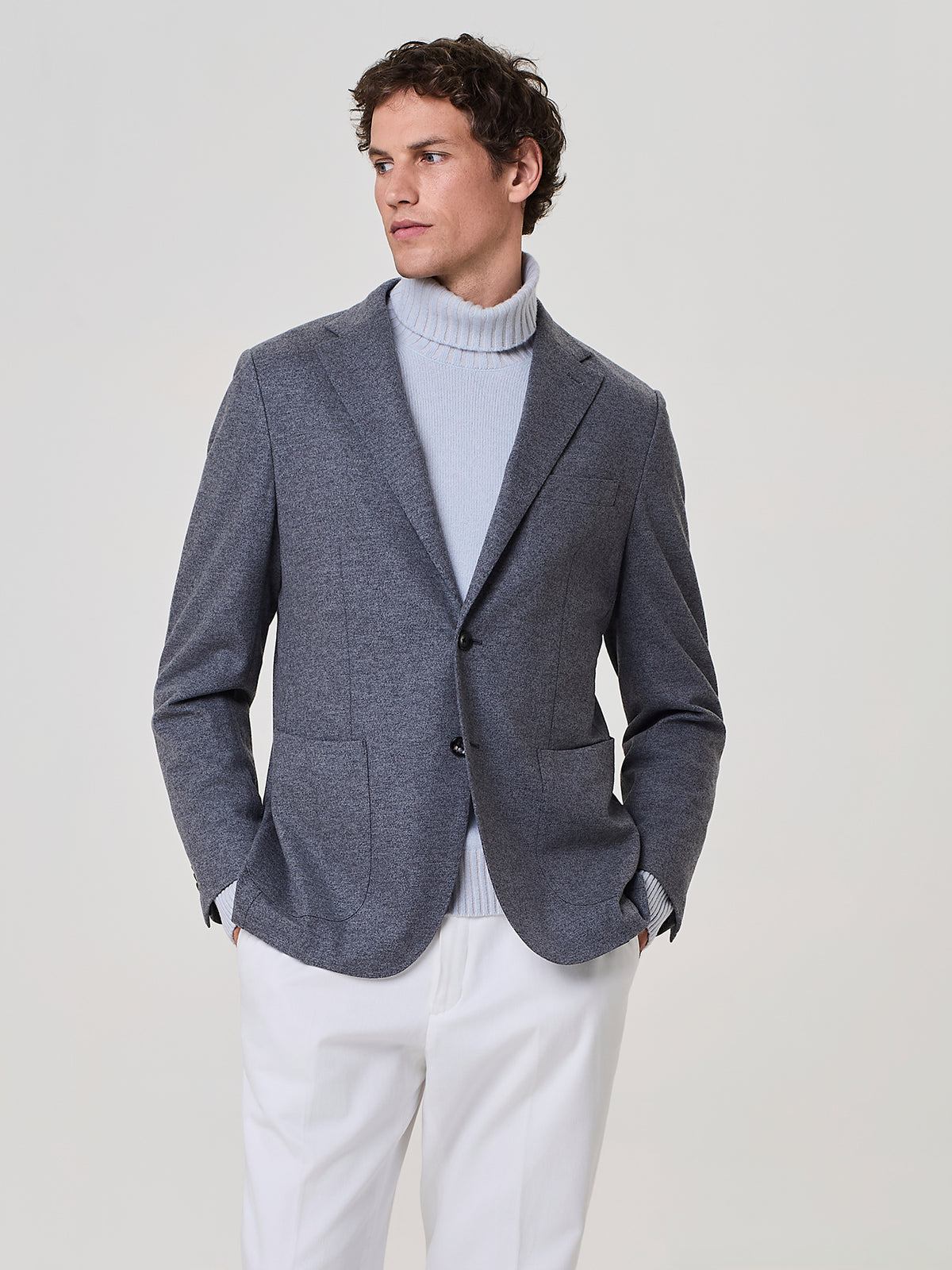 Light grey knitted jersey blazer