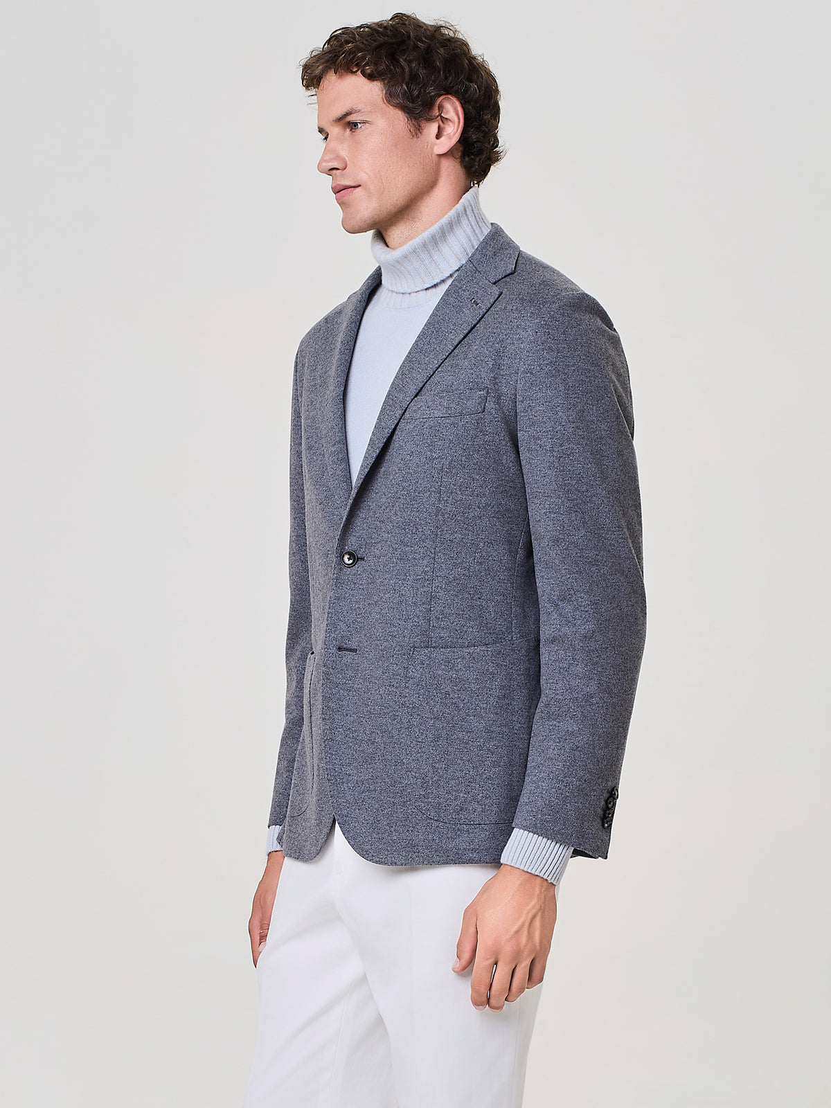 Light grey knitted jersey blazer