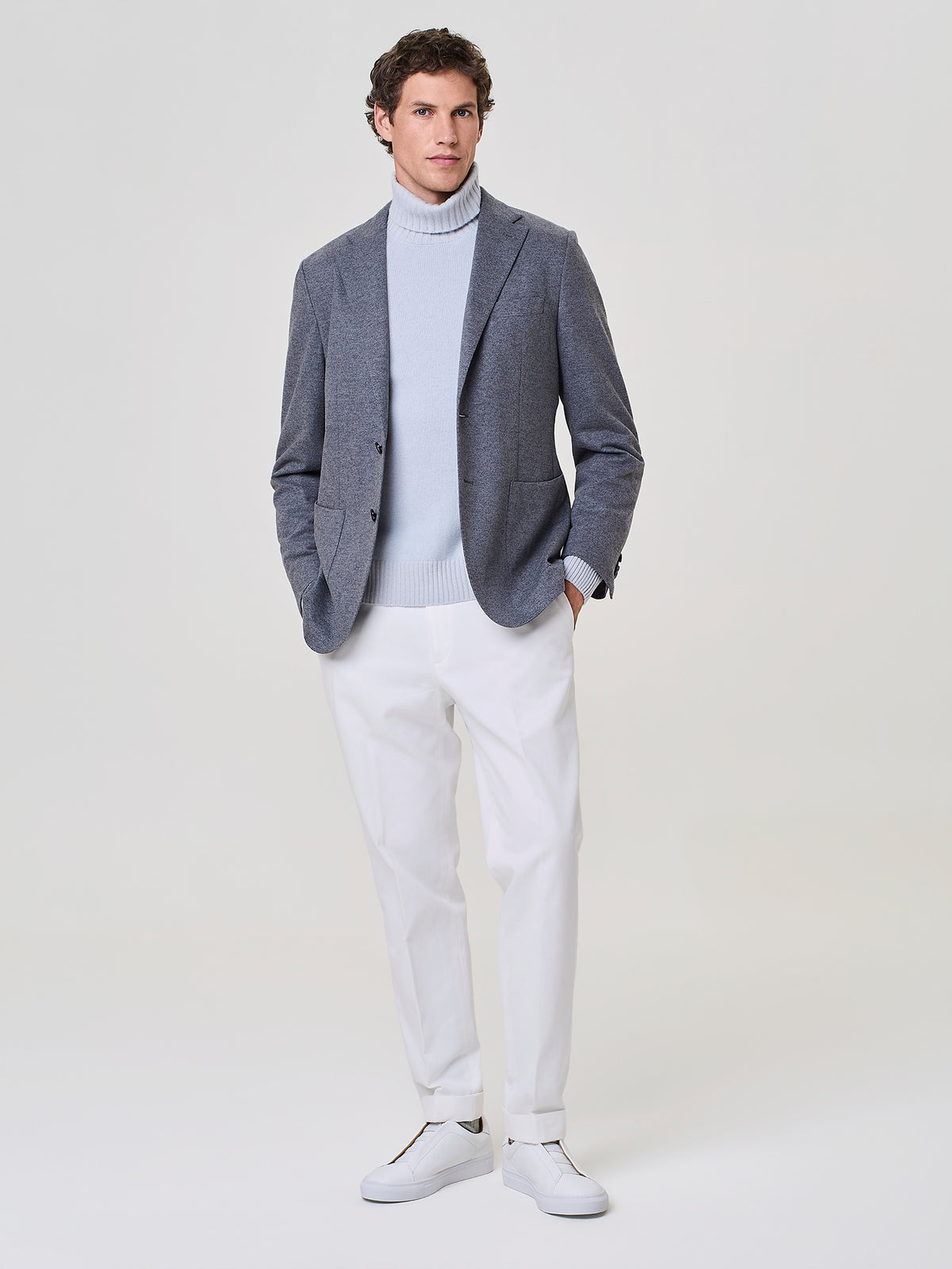 Light grey knitted jersey blazer