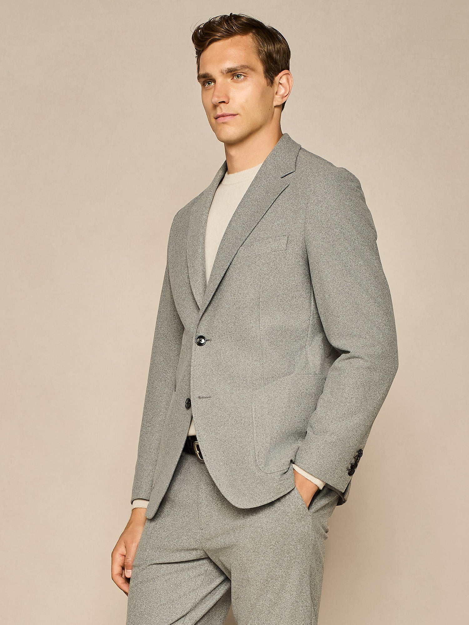 GIACCA IN JERSEY BRUSHED GRIGIO CHIARO