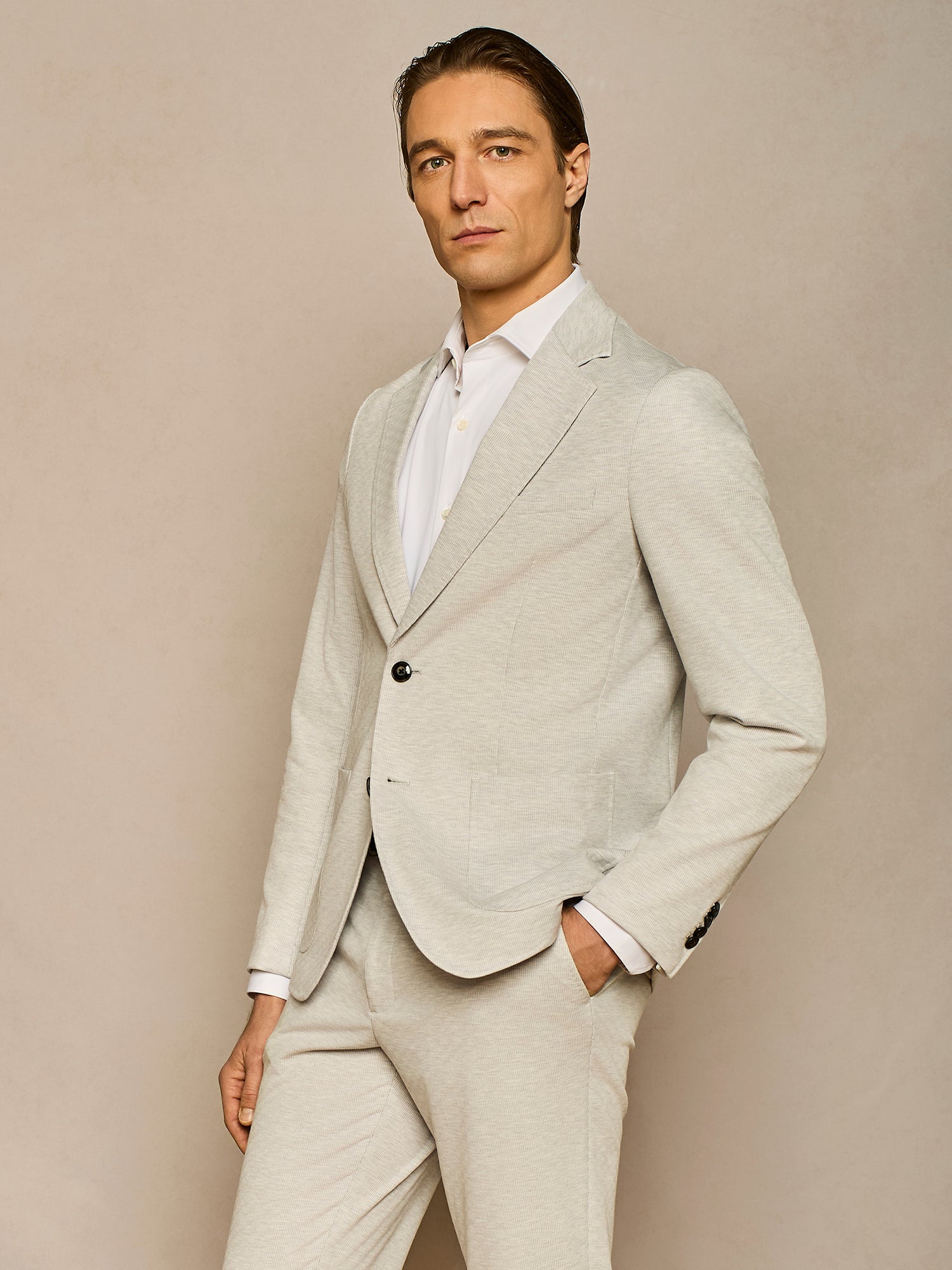 GIACCA IN JERSEY GESSATO GRIGIO CHIARO