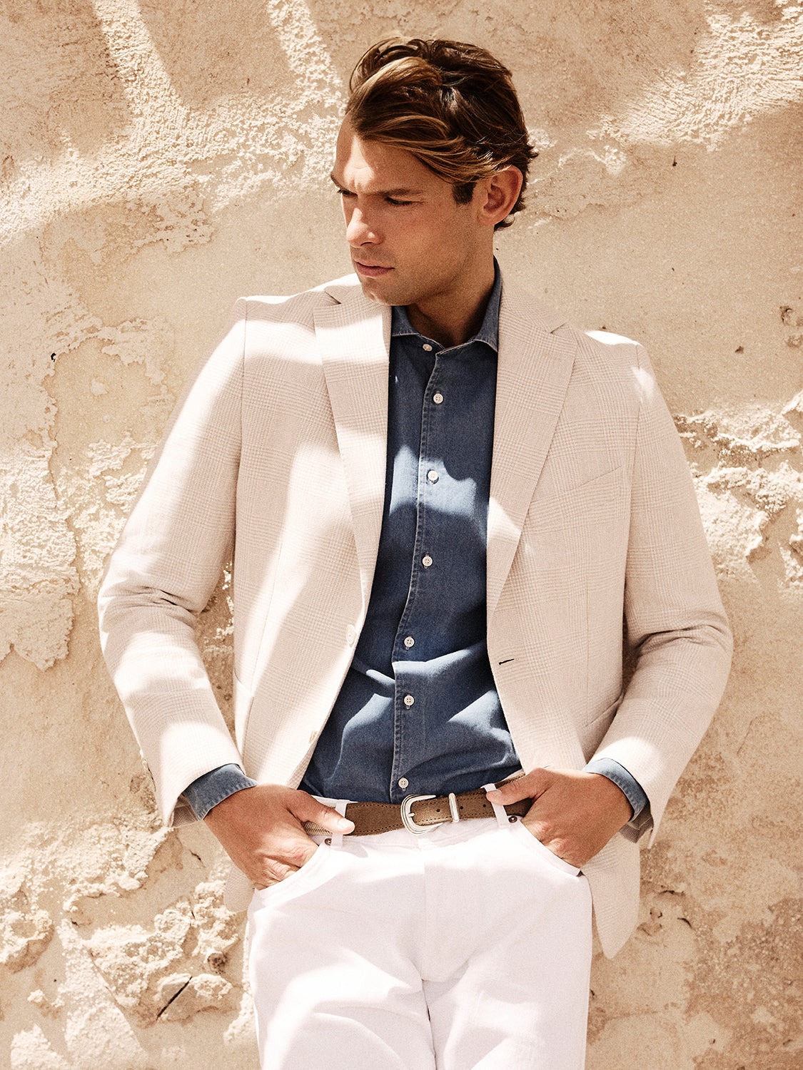 Beige linen blend galles jacket