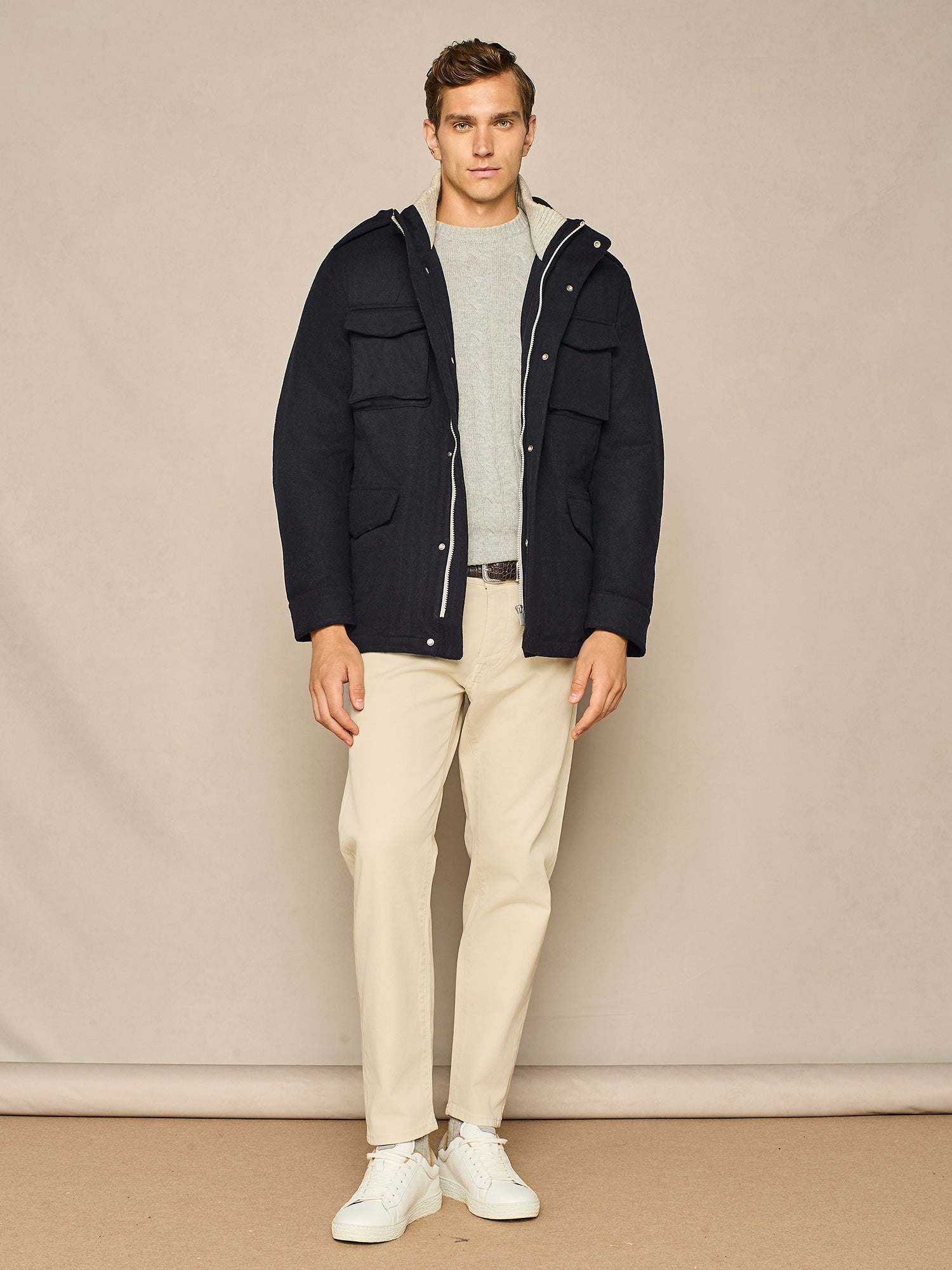 BLUE VELOUR FIELD JACKET