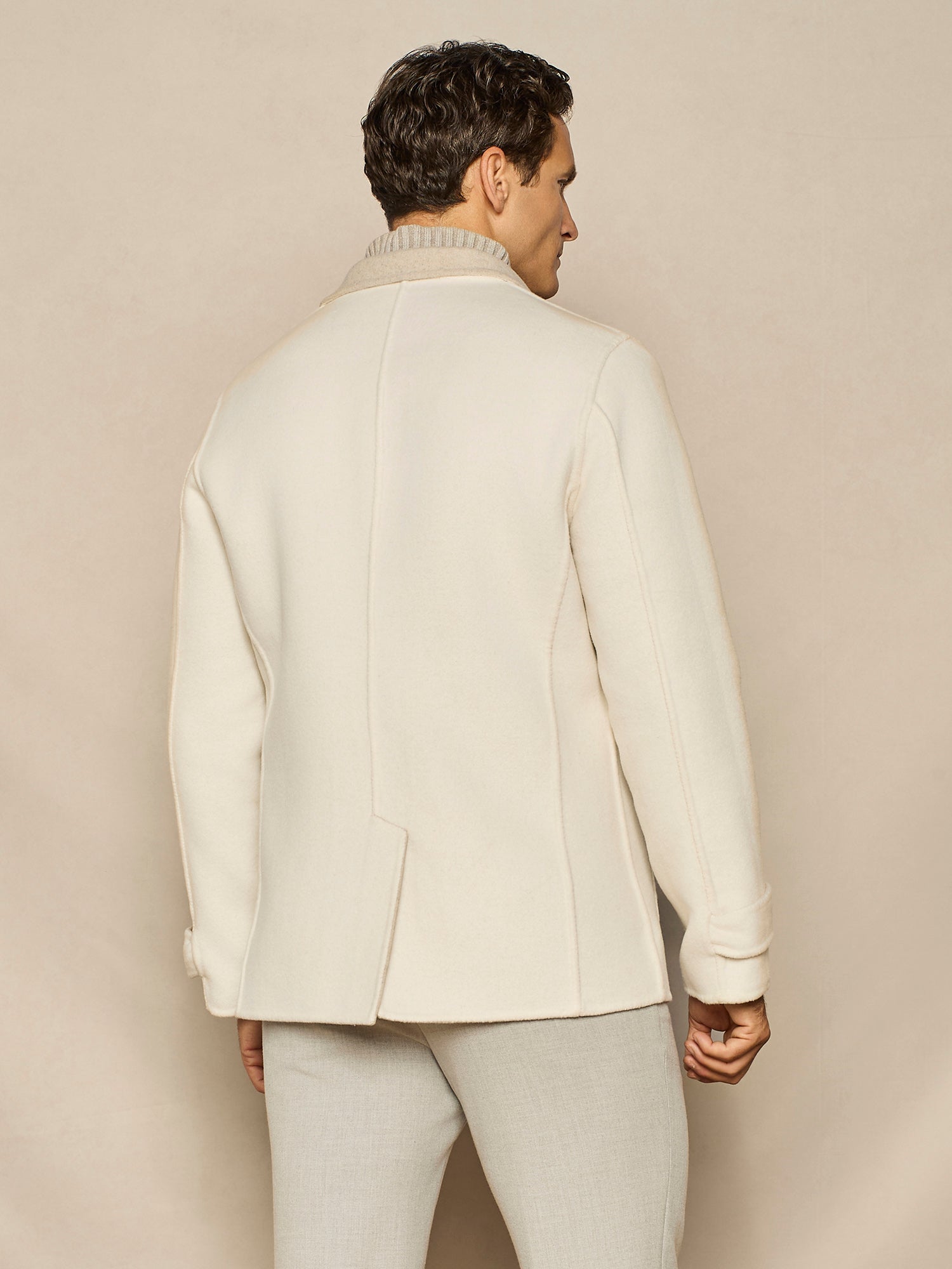 BEIGE NO STITCHING REVERSIBLE OVERJACKET