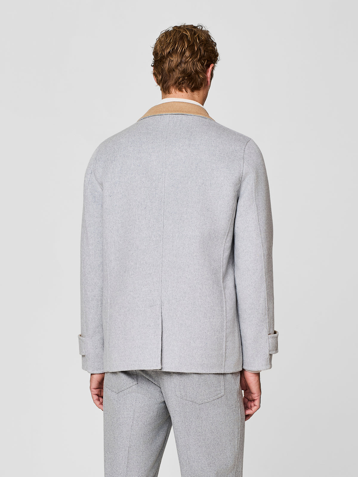 Overjacket no-stitching reversibile grigio chiaro