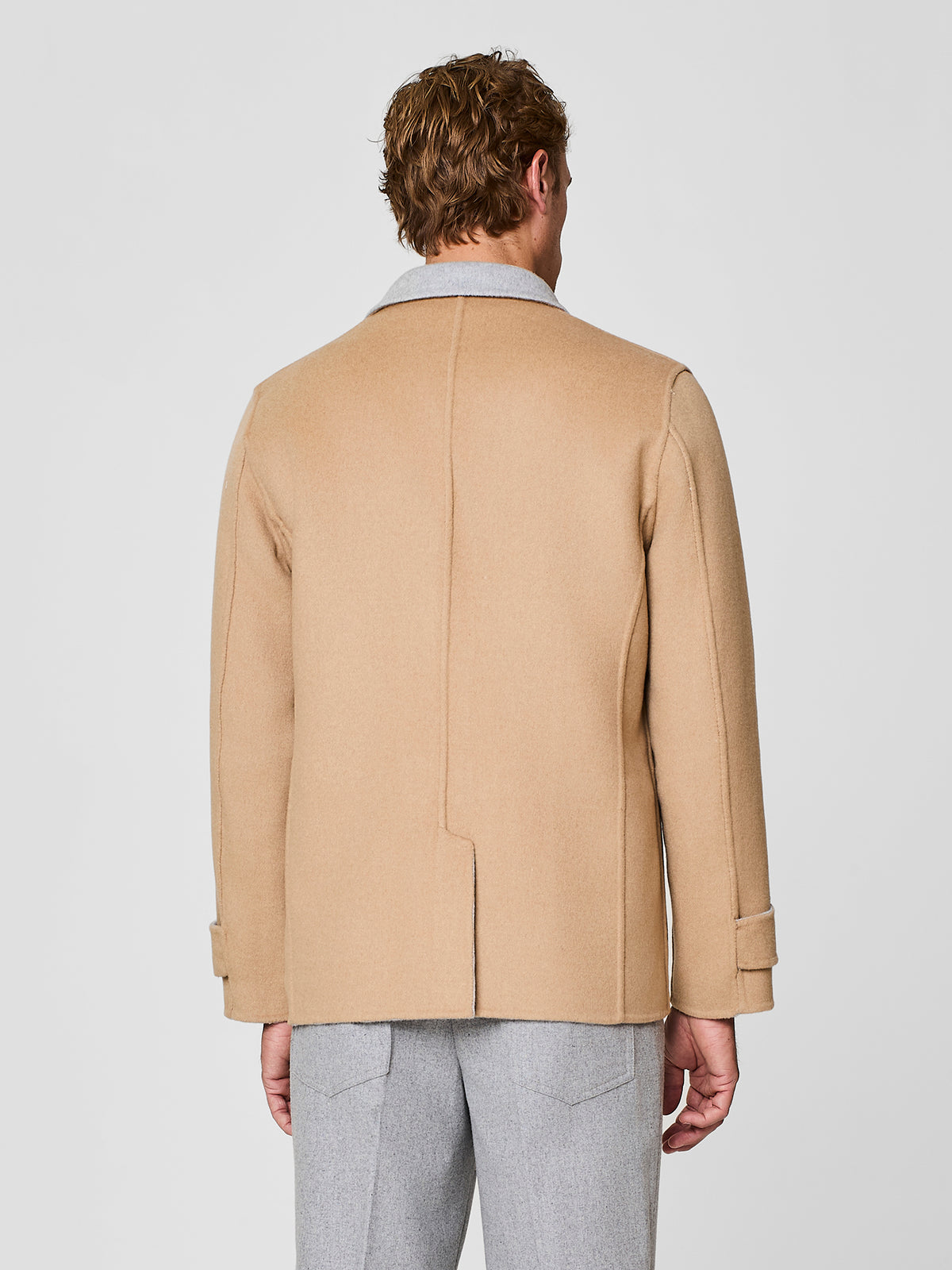 Overjacket no-stitching reversibile grigio chiaro