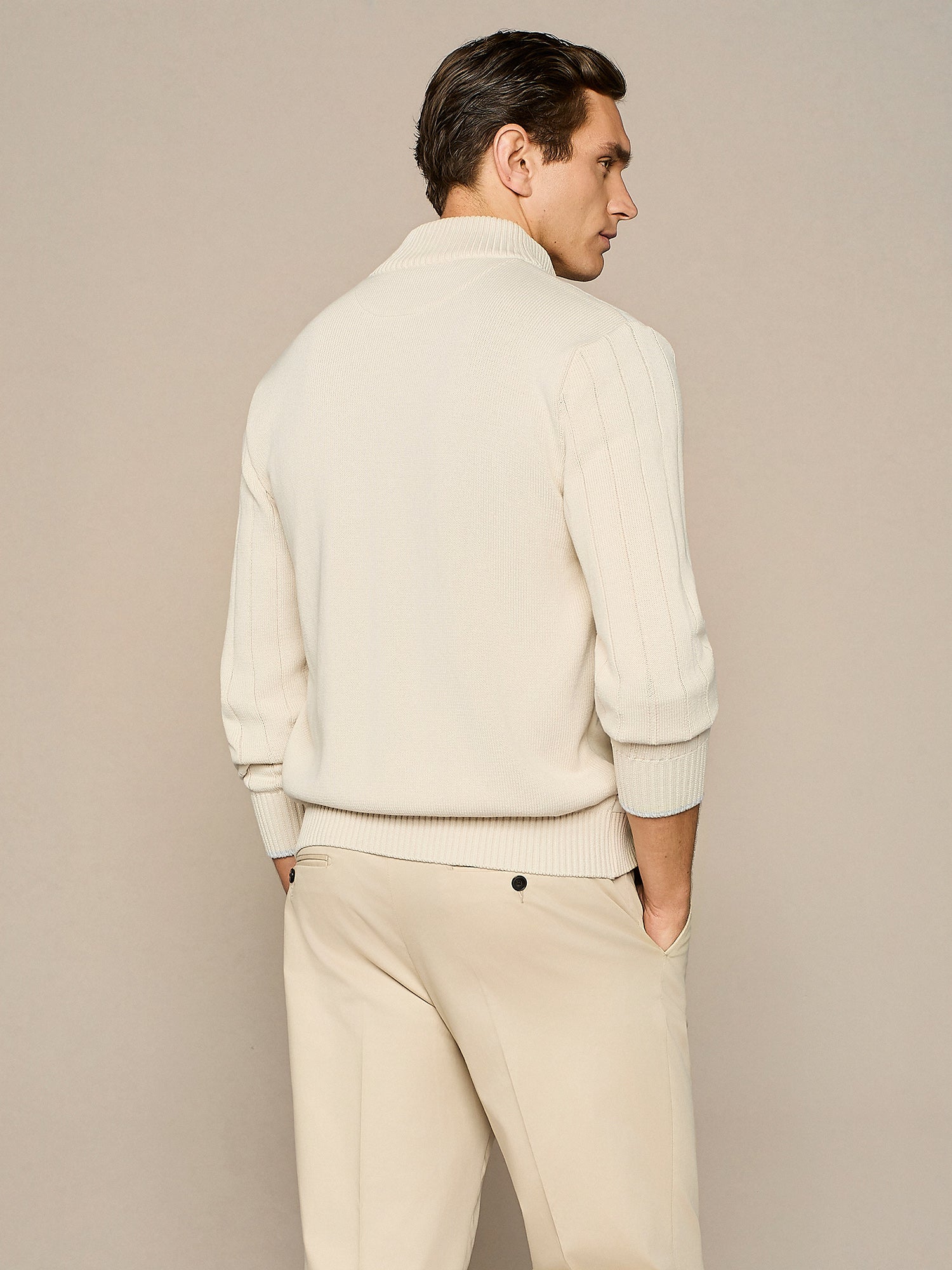 BUTTER SUEDE AND KNITTING JACKET