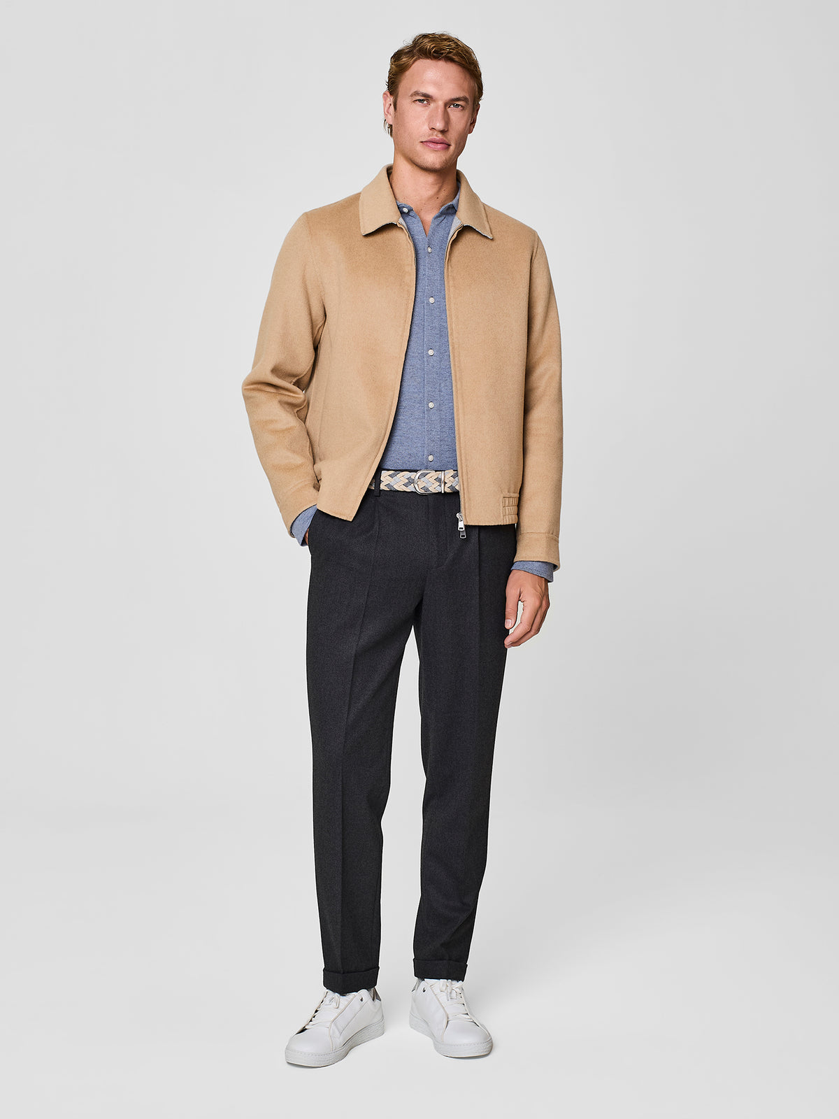 Bomber no-stitching cammello