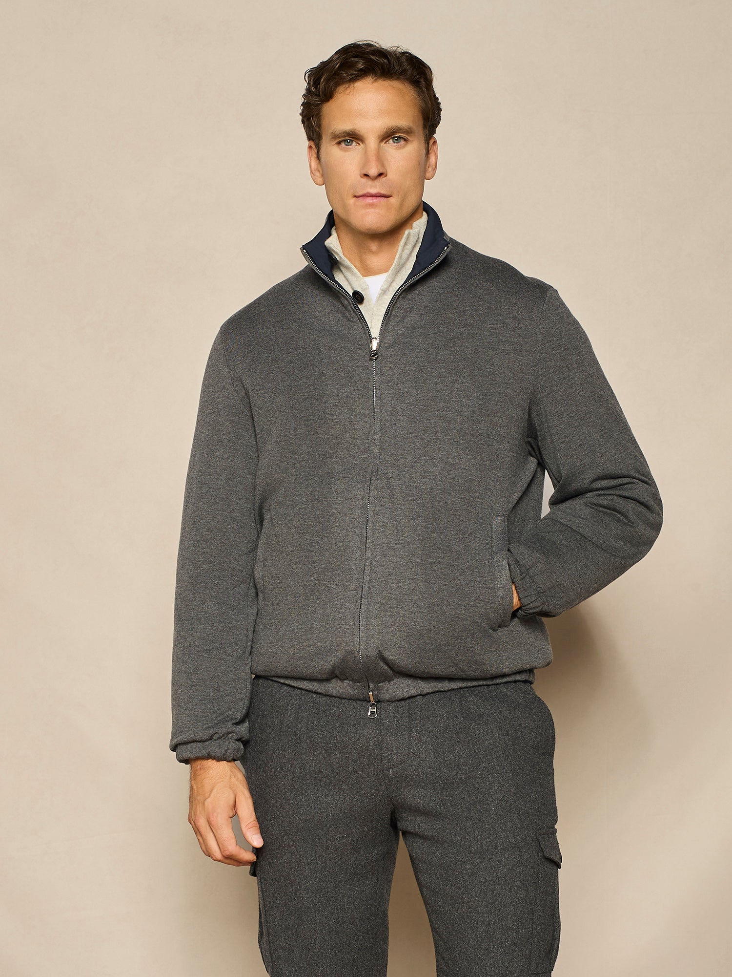 GIUBBINO LEGGERO REVERSIBILE IN NYLON BLU