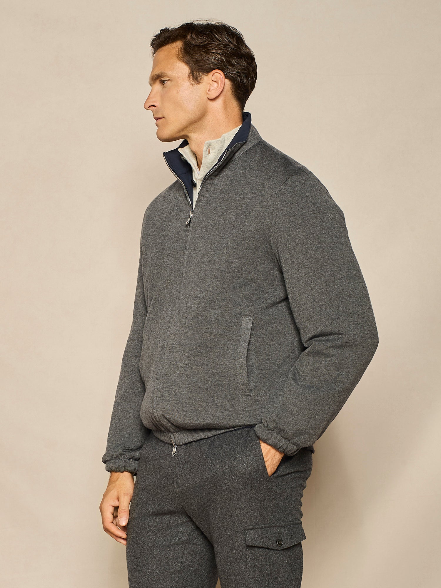 GIUBBINO LEGGERO REVERSIBILE IN NYLON BLU
